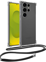 LUQ LUQ Samsung Galaxy S25 Ultra Hoesje Transparant Shockproof Met Zwart Koord