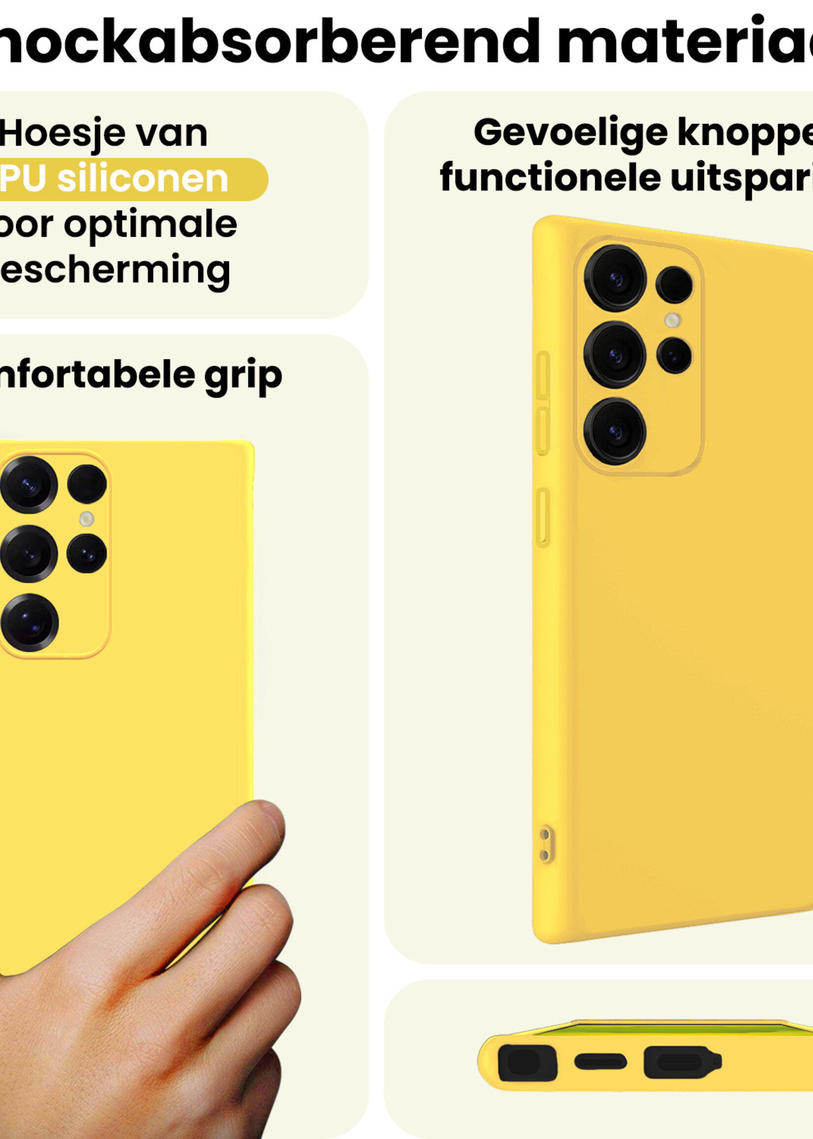 LUQ LUQ Samsung Galaxy S25 Ultra Hoesje Siliconen - Geel