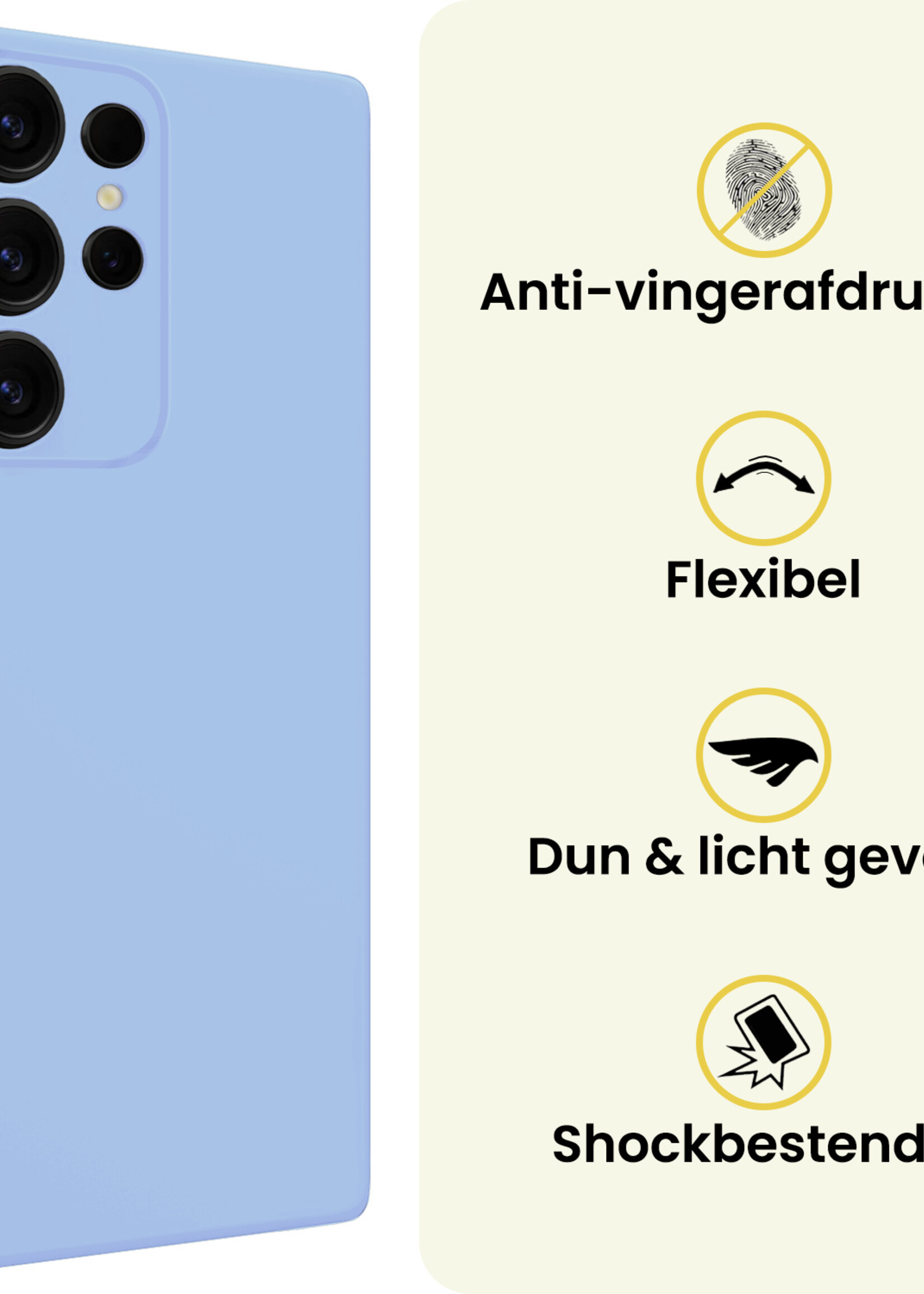 LUQ LUQ Samsung Galaxy S25 Ultra Hoesje Siliconen - Lichtblauw