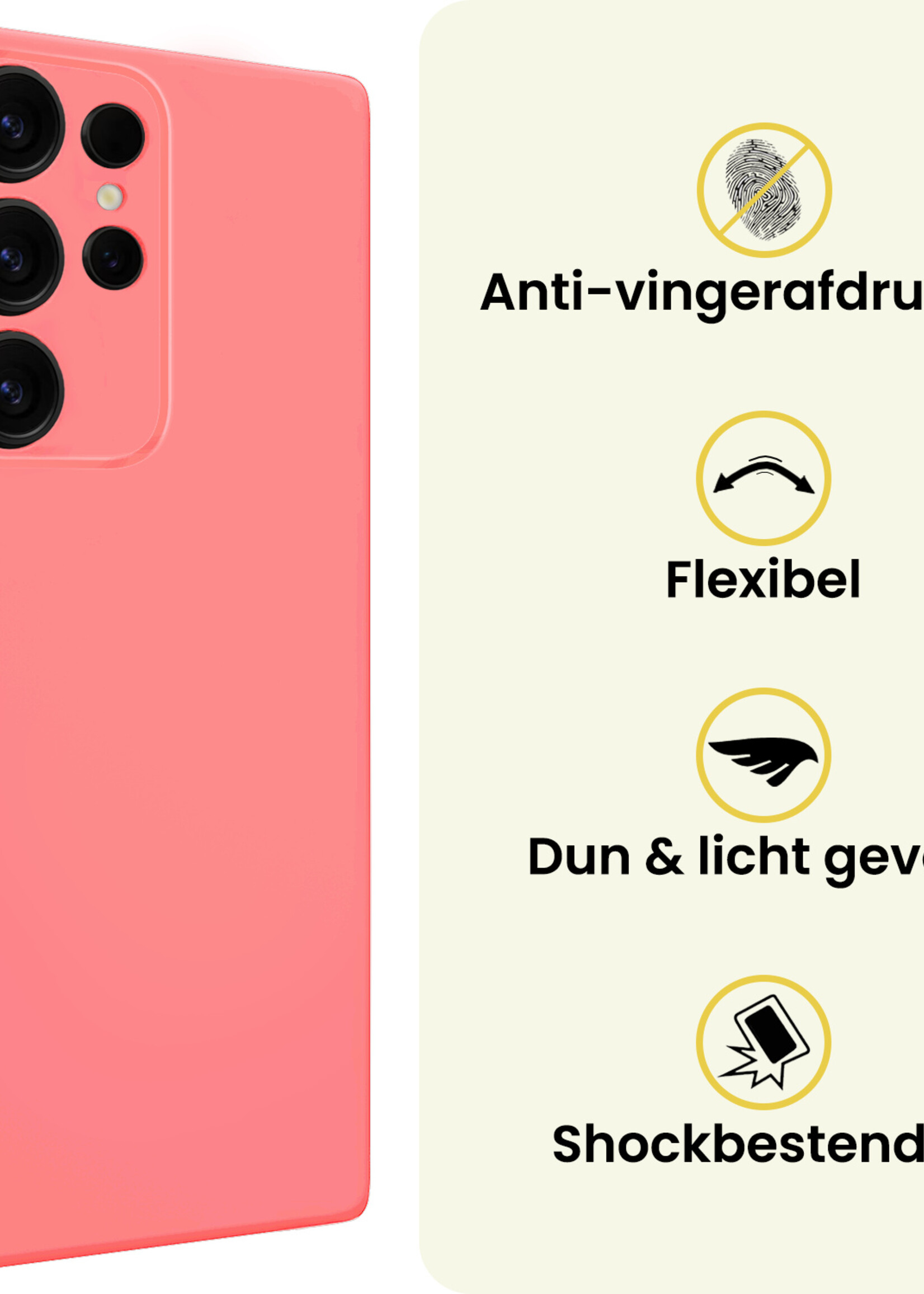 LUQ LUQ Samsung Galaxy S25 Ultra Hoesje Siliconen - Lichtroze