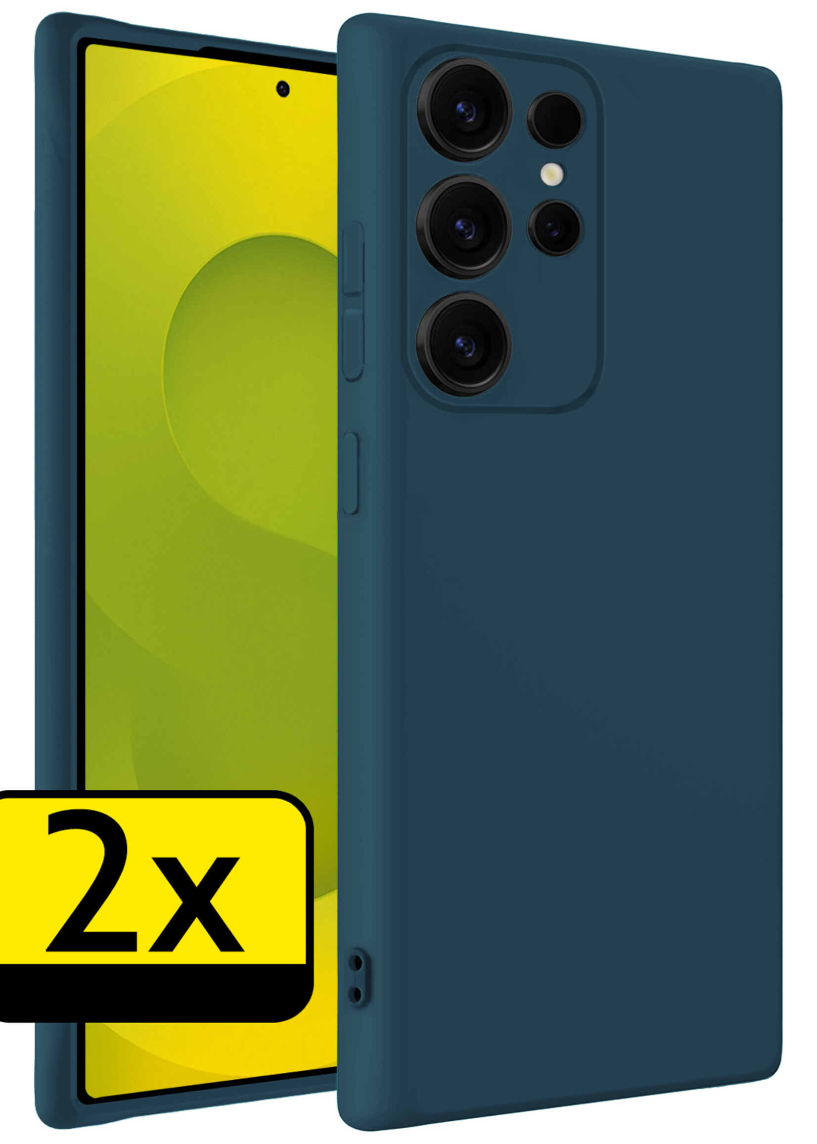 LUQ LUQ Samsung Galaxy S25 Ultra Hoesje Siliconen - Donkerblauw - 2 PACK