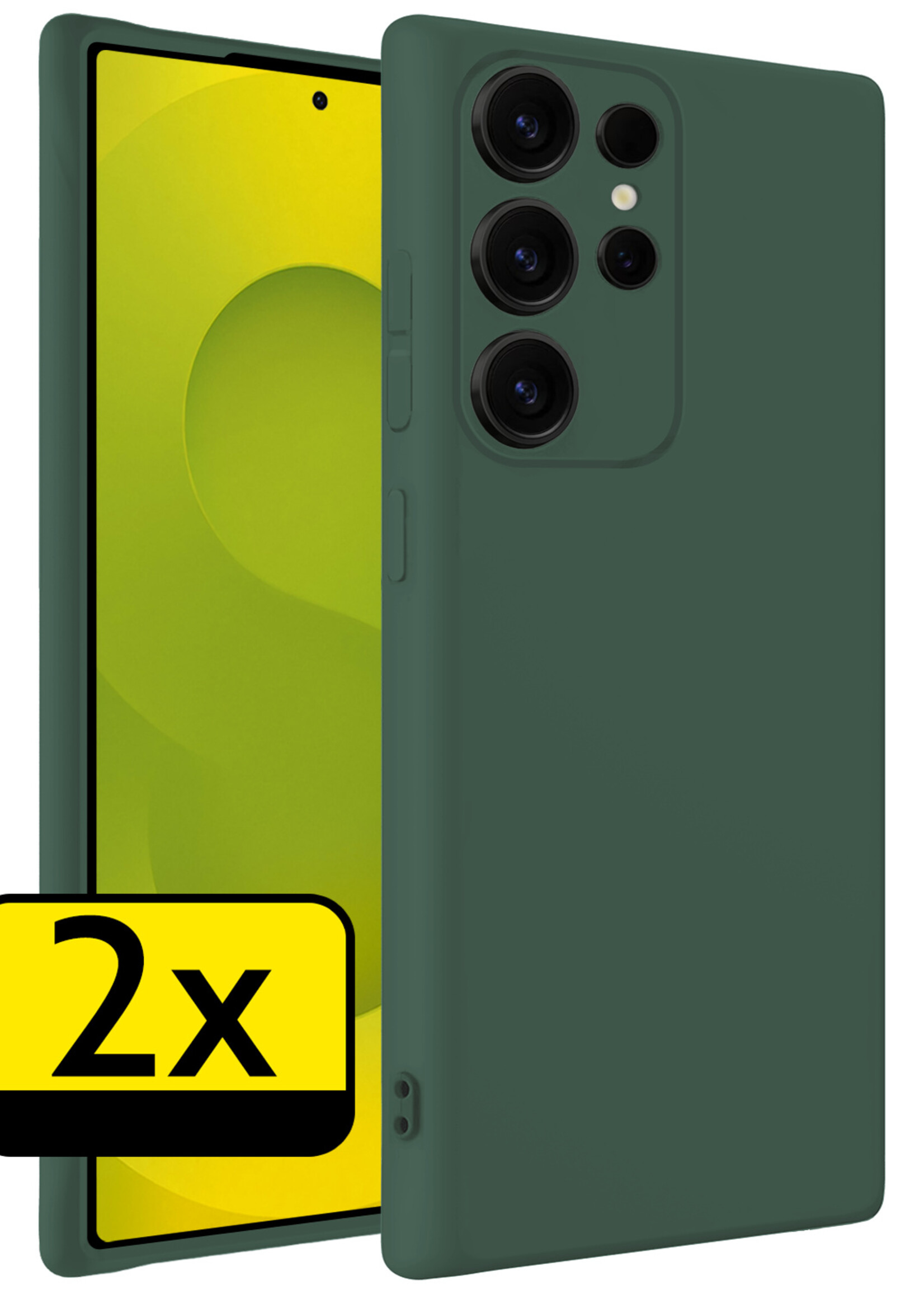 LUQ LUQ Samsung Galaxy S25 Ultra Hoesje Siliconen - Donkergroen - 2 PACK