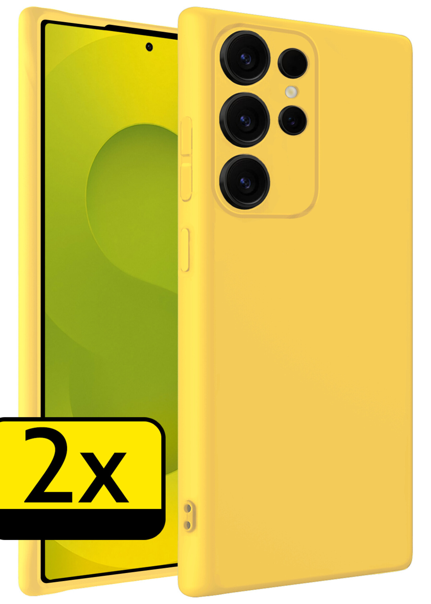 LUQ LUQ Samsung Galaxy S25 Ultra Hoesje Siliconen - Geel - 2 PACK