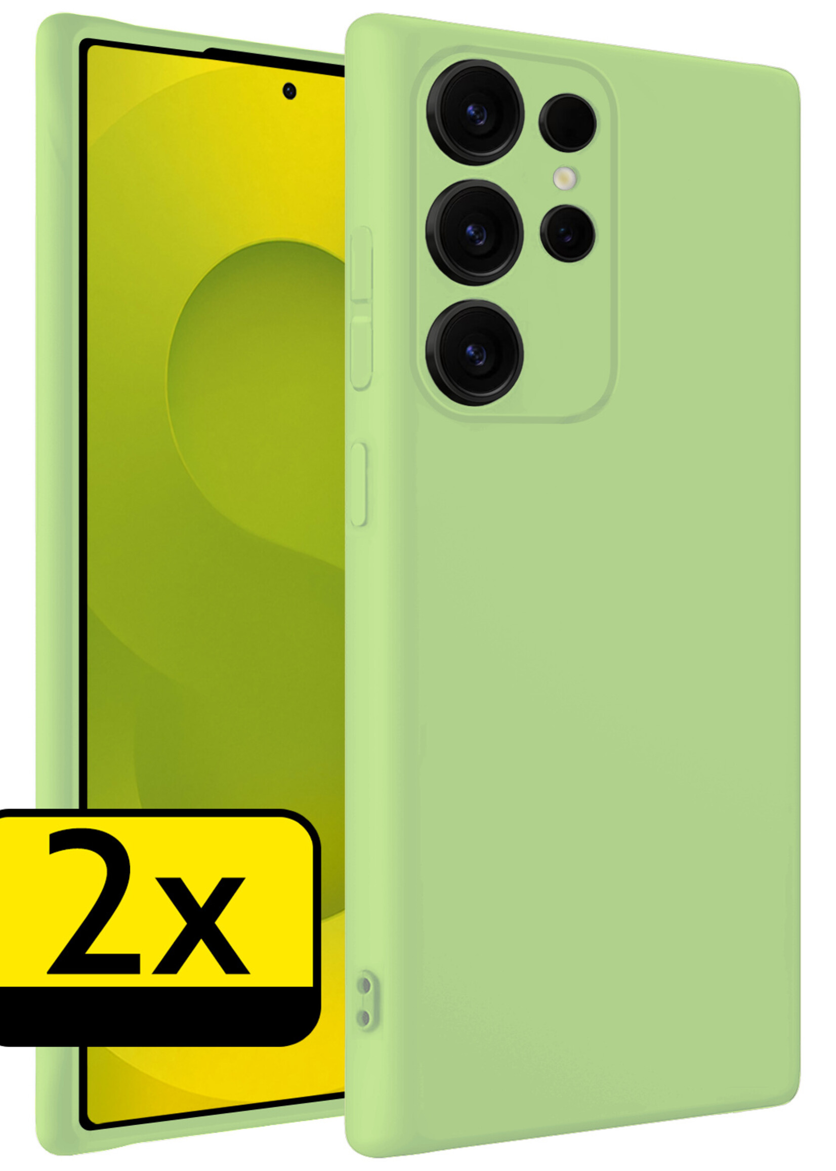 LUQ LUQ Samsung Galaxy S25 Ultra Hoesje Siliconen - Groen - 2 PACK