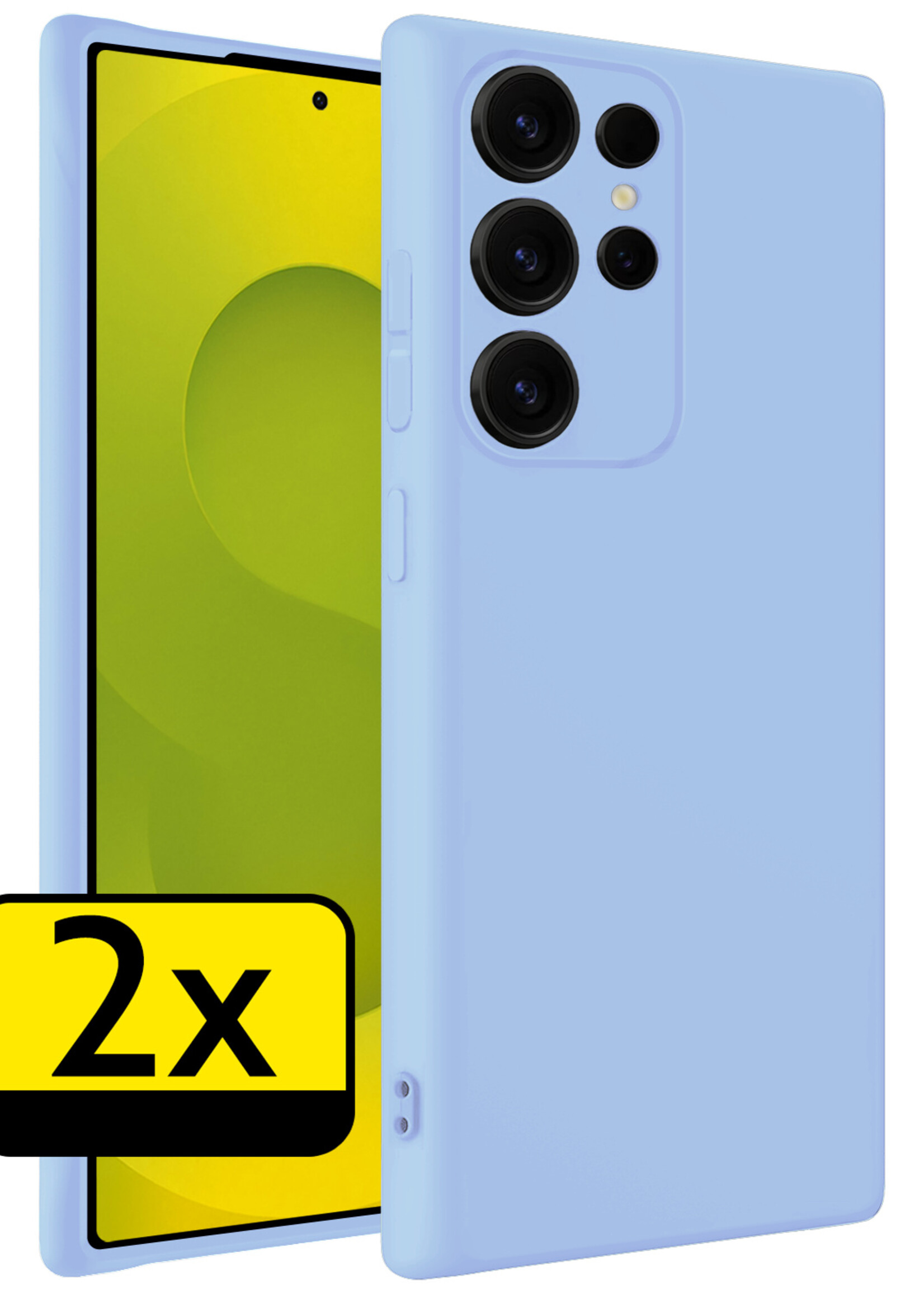 LUQ LUQ Samsung Galaxy S25 Ultra Hoesje Siliconen - Lichtblauw - 2 PACK