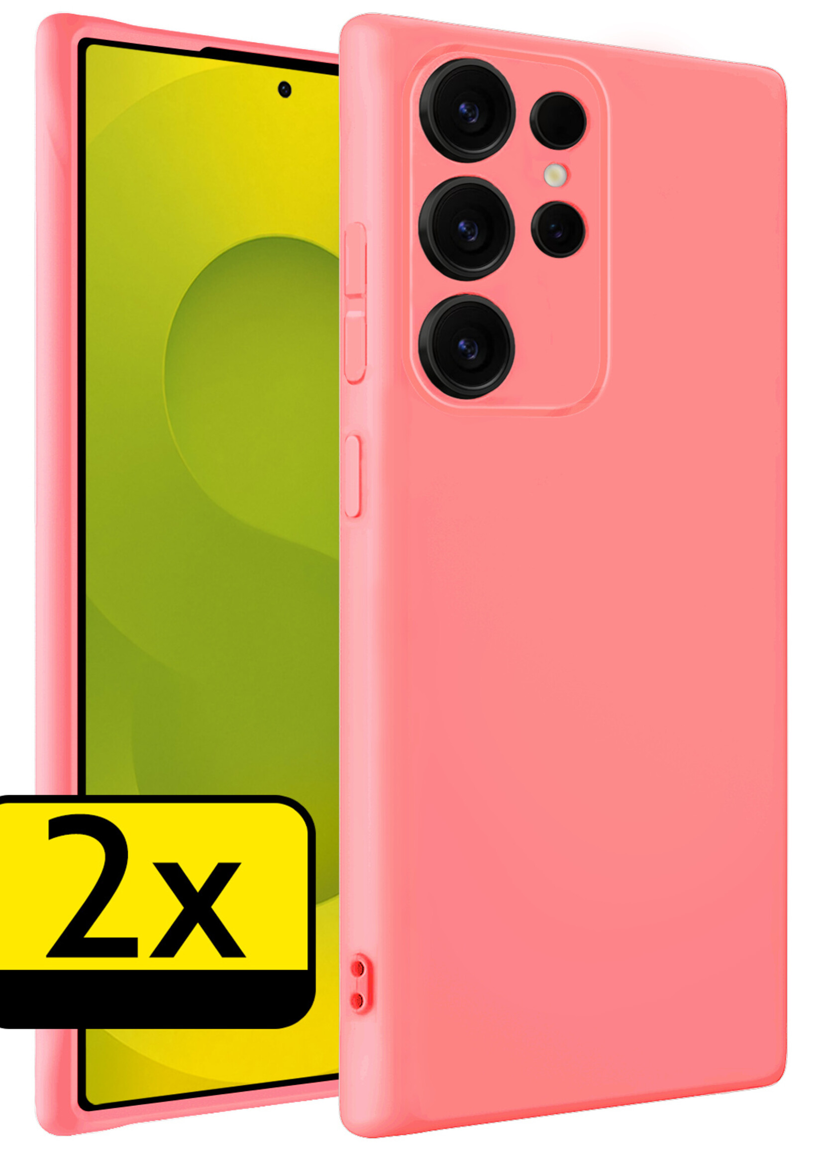 LUQ LUQ Samsung Galaxy S25 Ultra Hoesje Siliconen - Lichtroze - 2 PACK