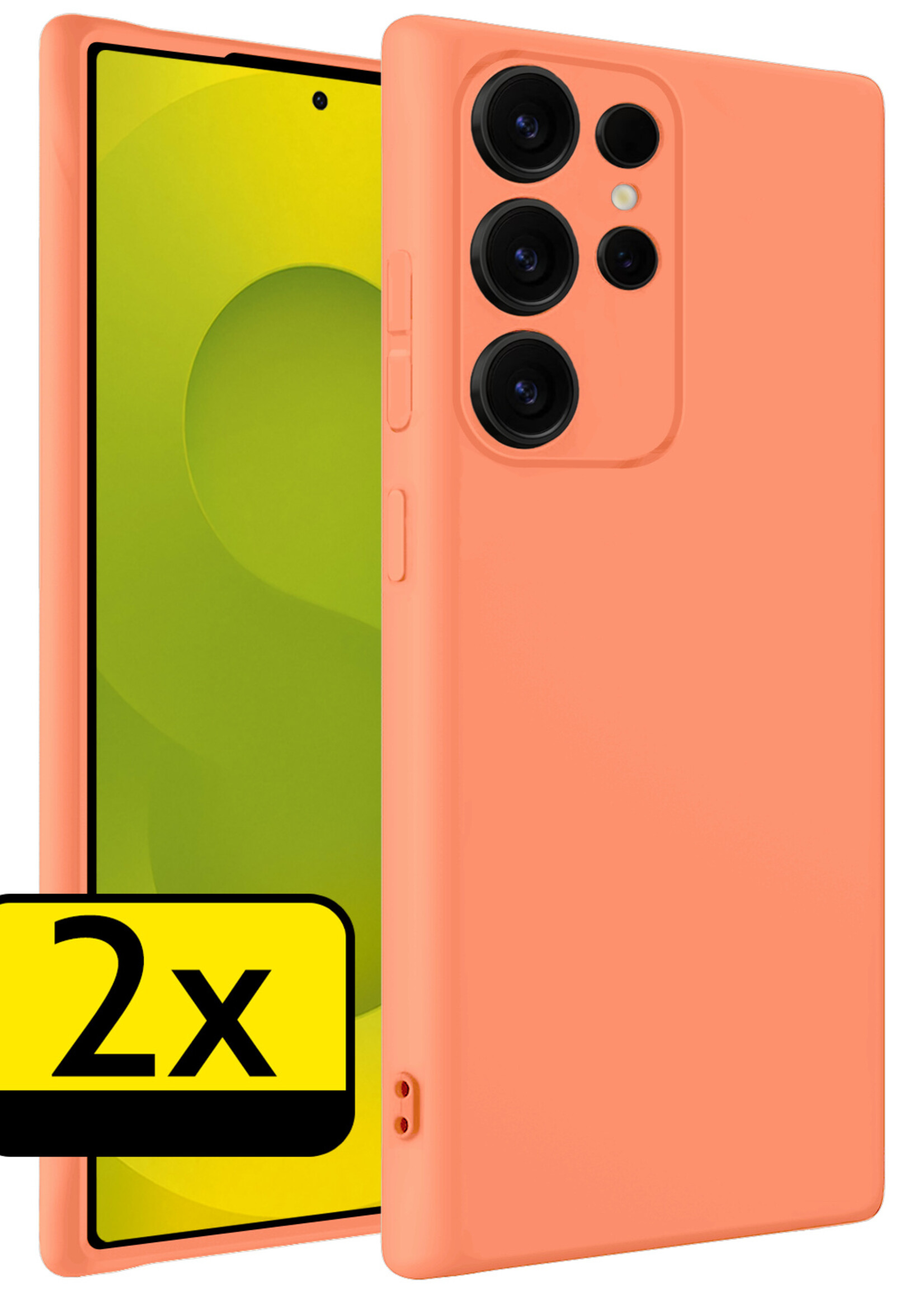 LUQ LUQ Samsung Galaxy S25 Ultra Hoesje Siliconen - Perzik - 2 PACK