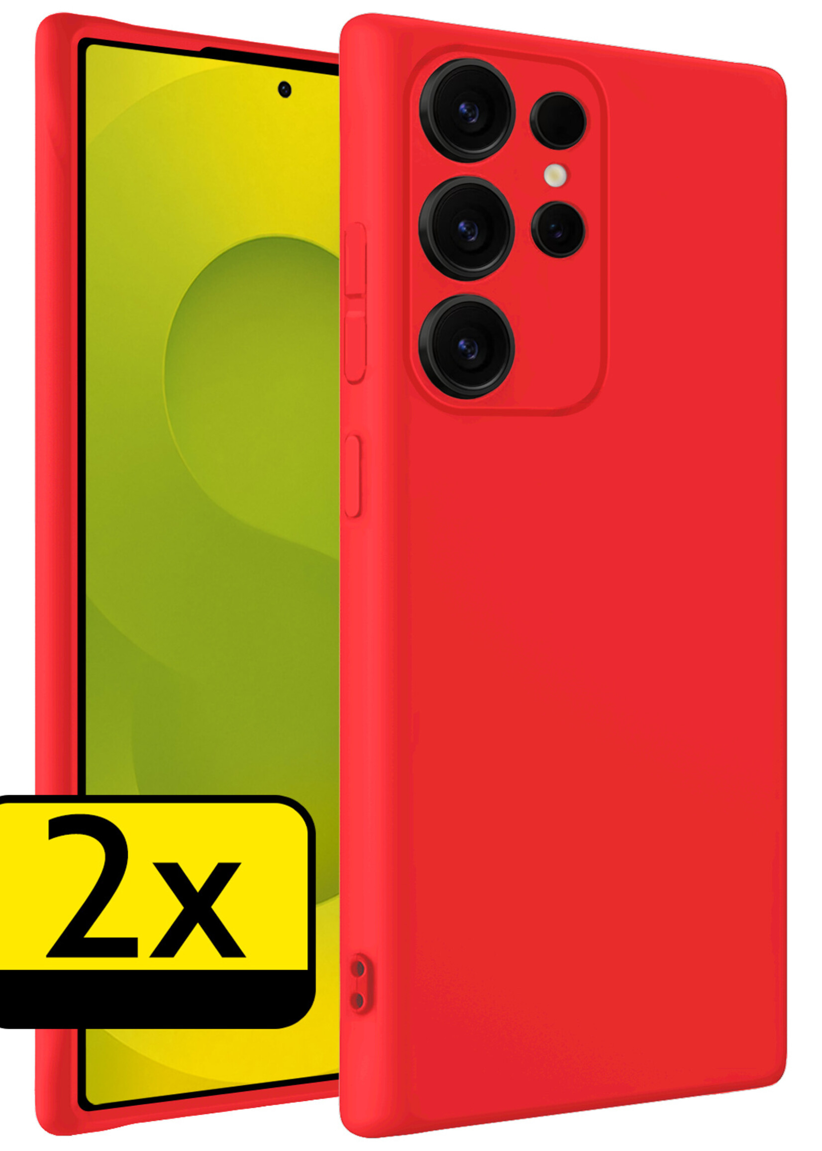 LUQ LUQ Samsung Galaxy S25 Ultra Hoesje Siliconen - Rood - 2 PACK