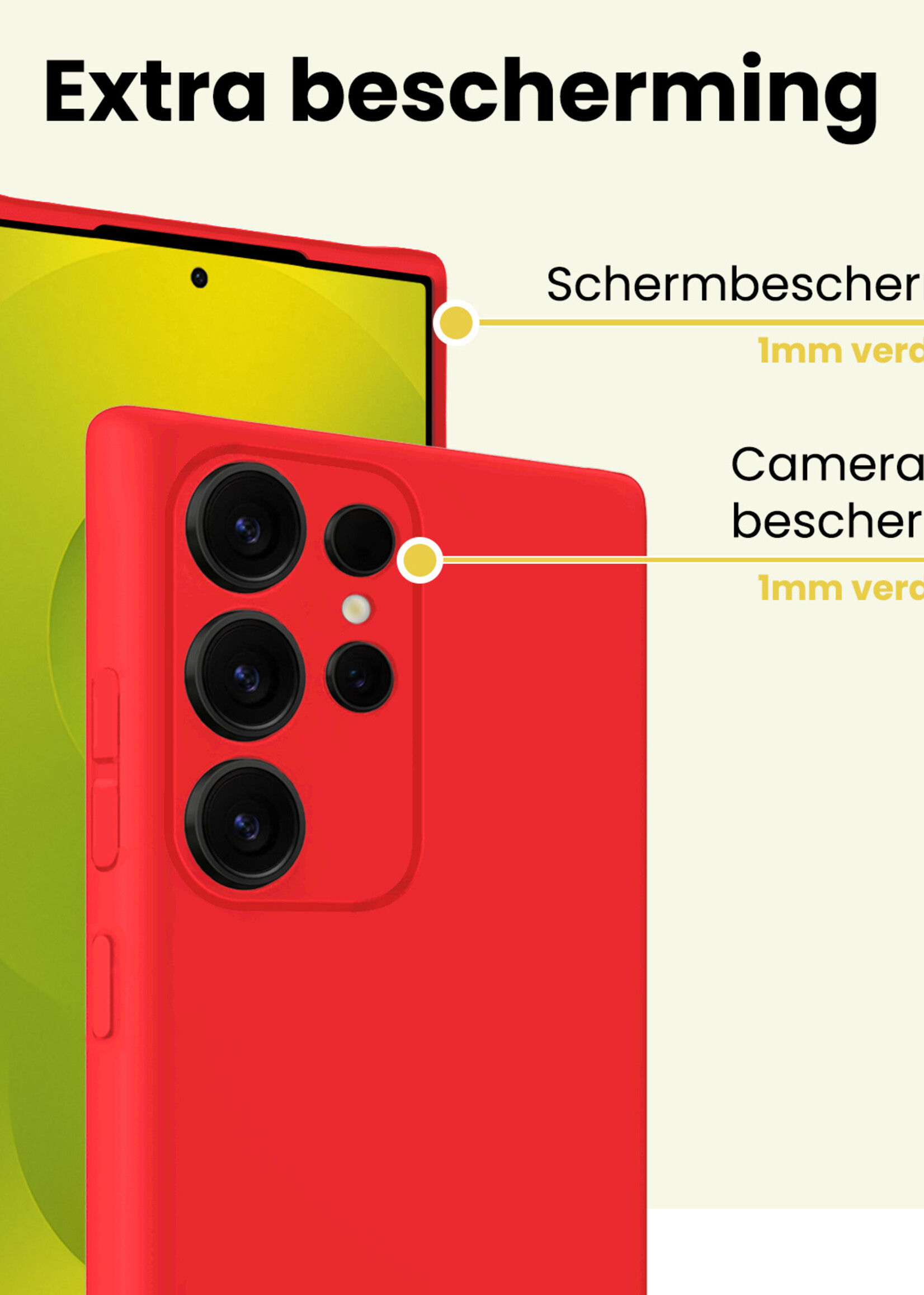 LUQ LUQ Samsung Galaxy S25 Ultra Hoesje Siliconen - Rood - 2 PACK