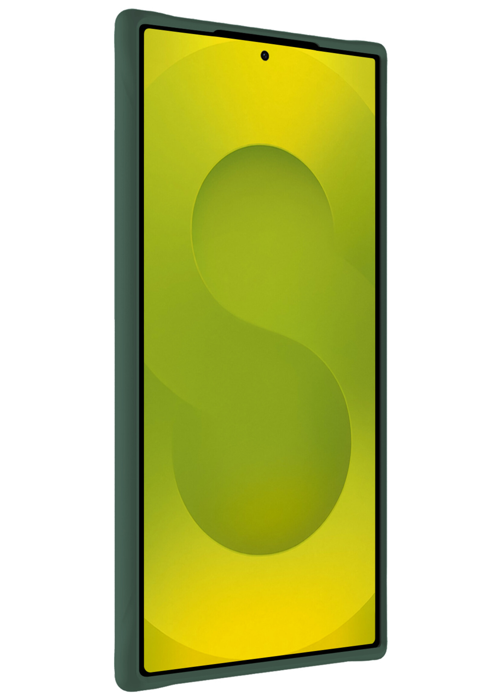 LUQ LUQ Samsung Galaxy S25 Ultra Hoesje Siliconen Met Screenprotector - Donkergroen