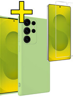 LUQ LUQ Samsung Galaxy S25 Ultra Hoesje Siliconen Met Screenprotector - Groen