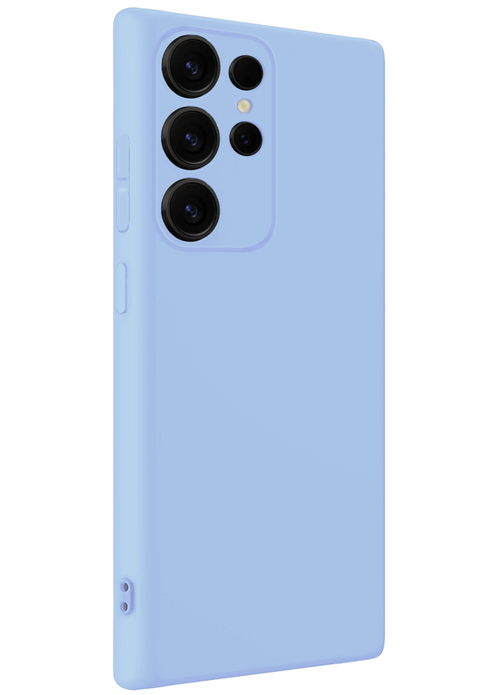 LUQ LUQ Samsung Galaxy S25 Ultra Hoesje Siliconen Met Screenprotector - Lichtblauw