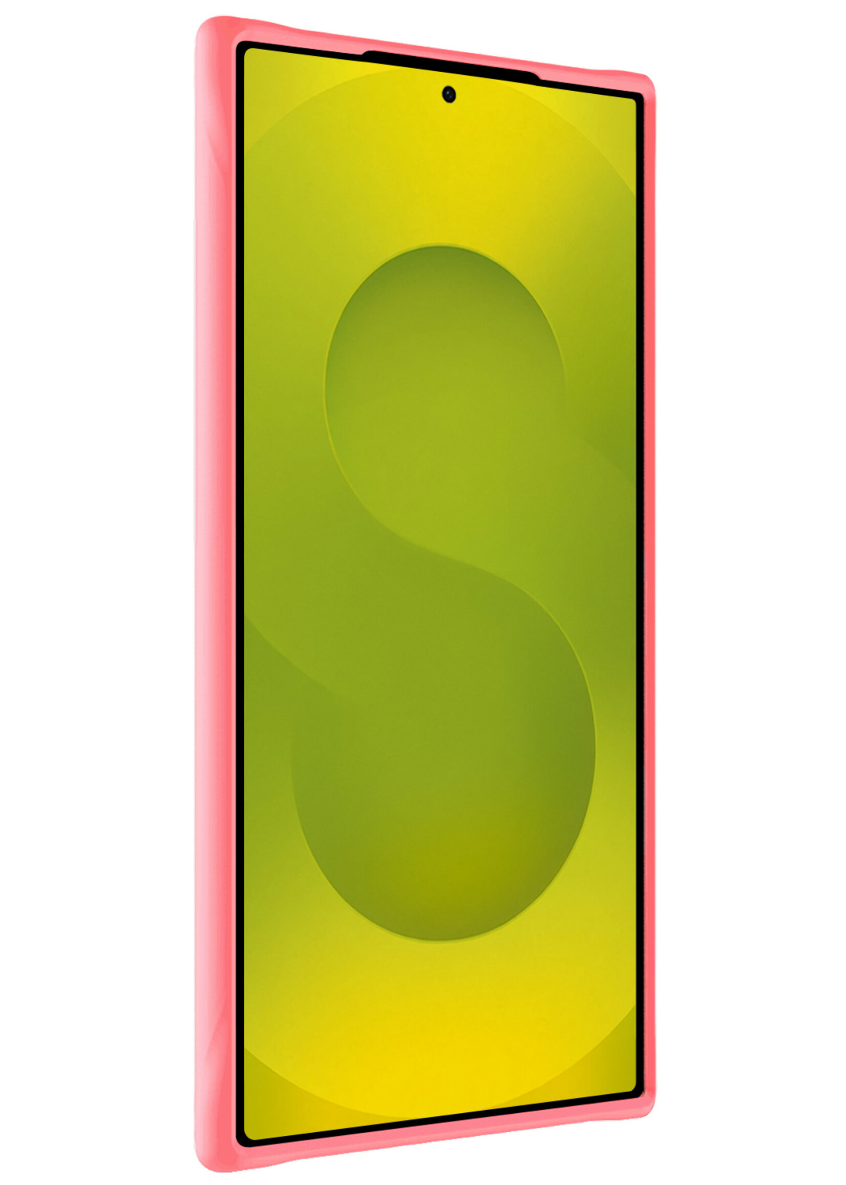 LUQ LUQ Samsung Galaxy S25 Ultra Hoesje Siliconen Met Screenprotector - Lichtroze