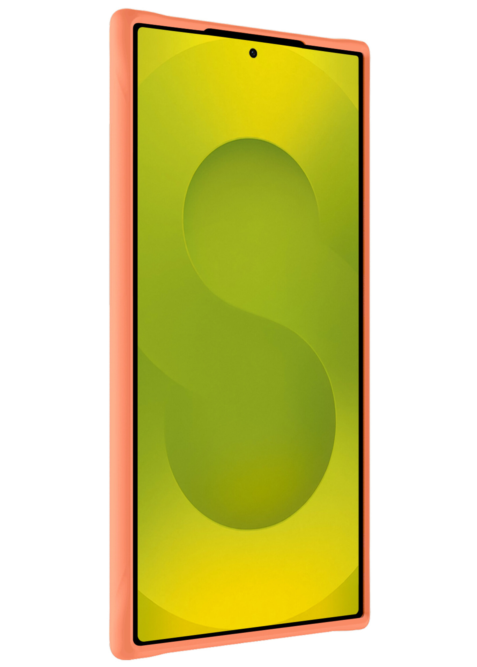 LUQ LUQ Samsung Galaxy S25 Ultra Hoesje Siliconen Met Screenprotector - Perzik