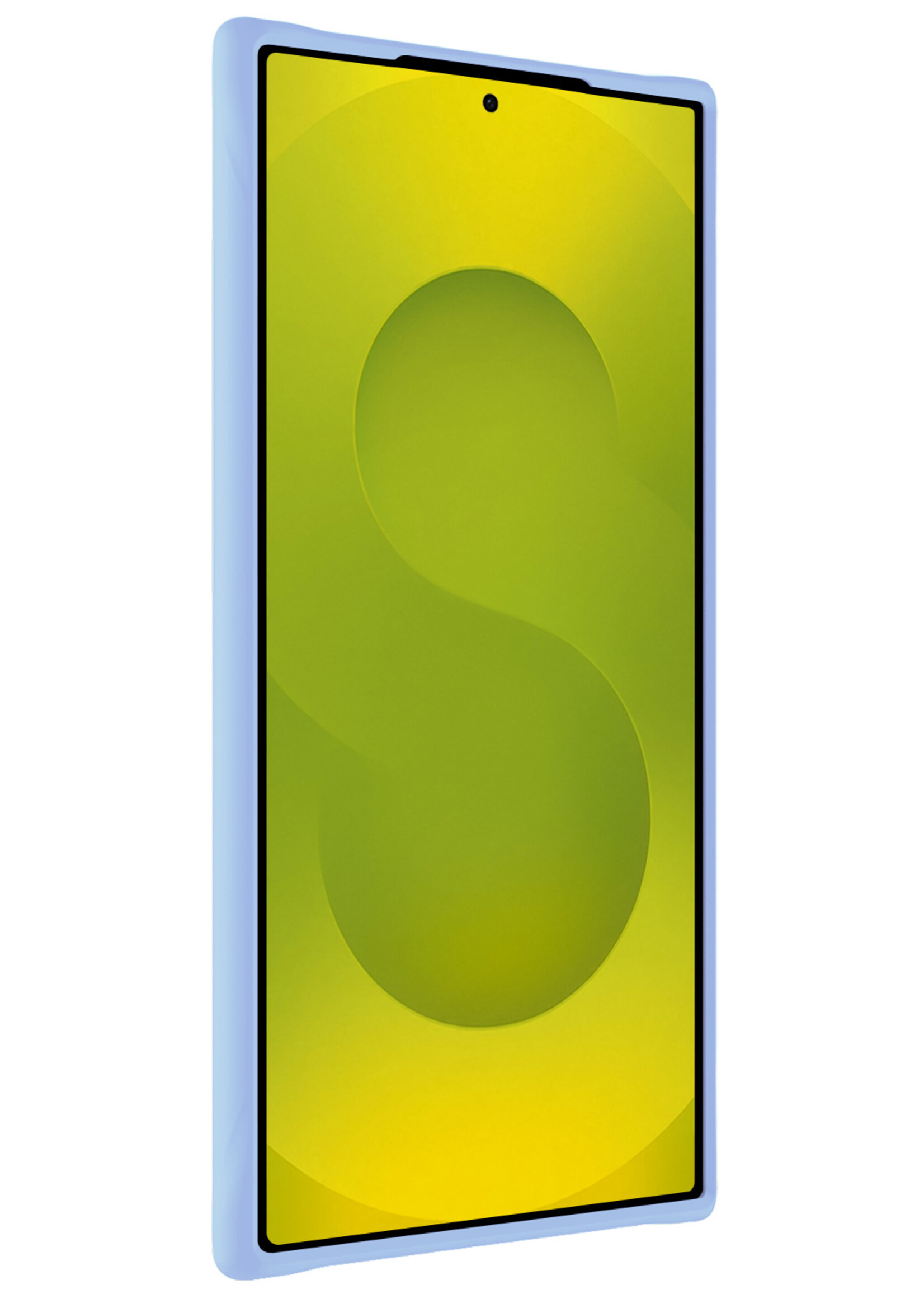 LUQ LUQ Samsung Galaxy S25 Ultra Hoesje Siliconen Met 2x Screenprotector - Lichtblauw