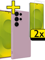 LUQ LUQ Samsung Galaxy S25 Ultra Hoesje Siliconen Met 2x Screenprotector - Lila