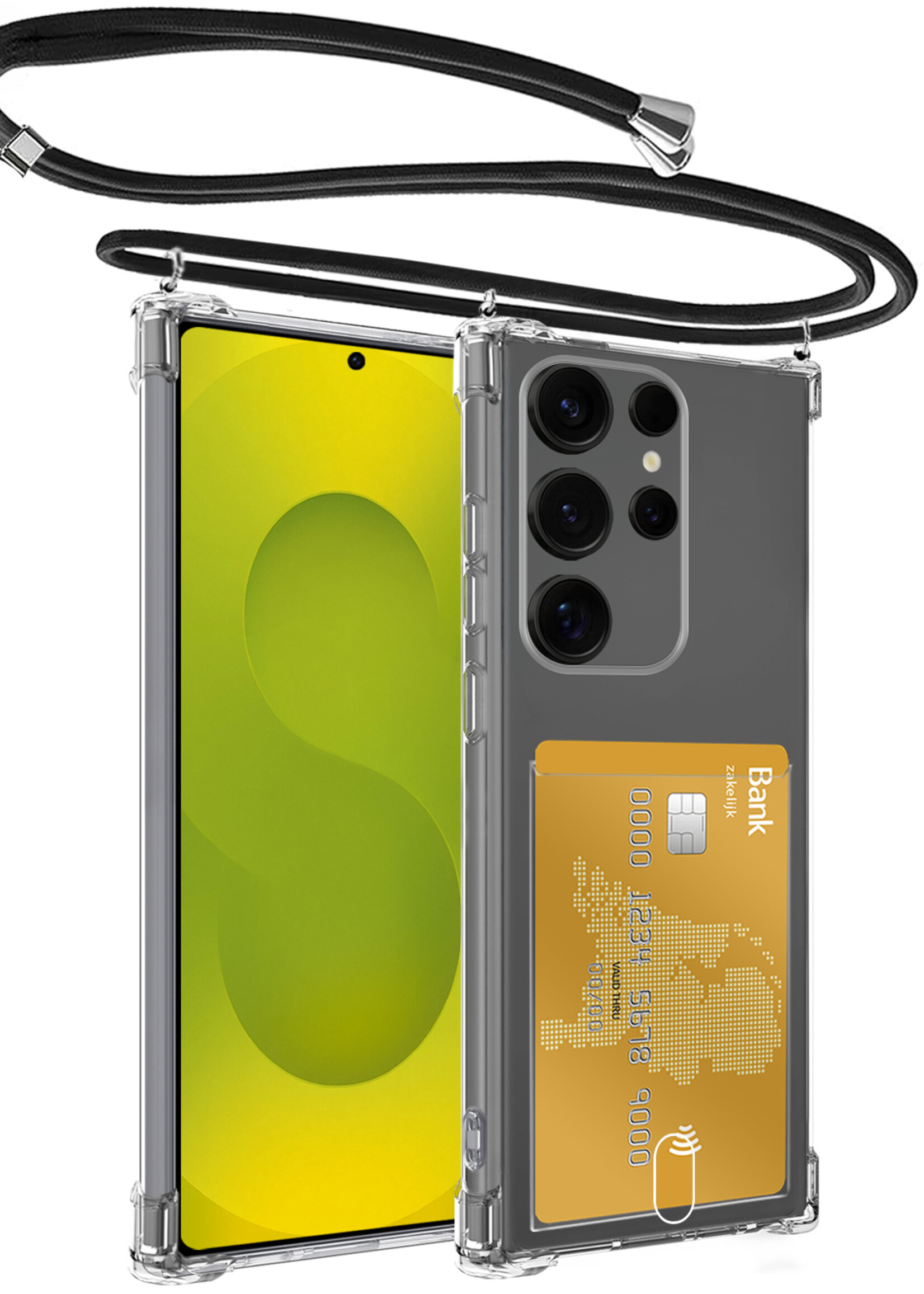 LUQ LUQ Samsung Galaxy S25 Ultra Hoesje Pashouder met Koord