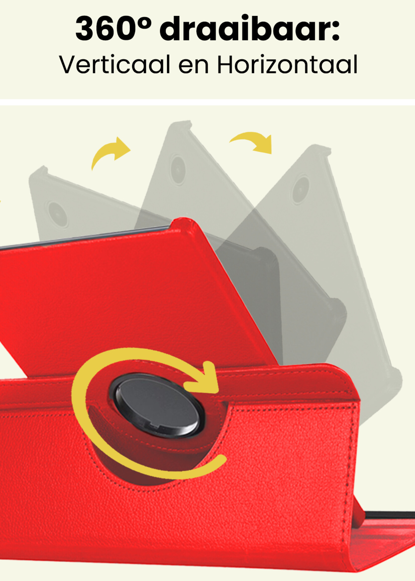 LUQ LUQ Samsung Galaxy Tab A9 Hoes Draaibaar - Rood