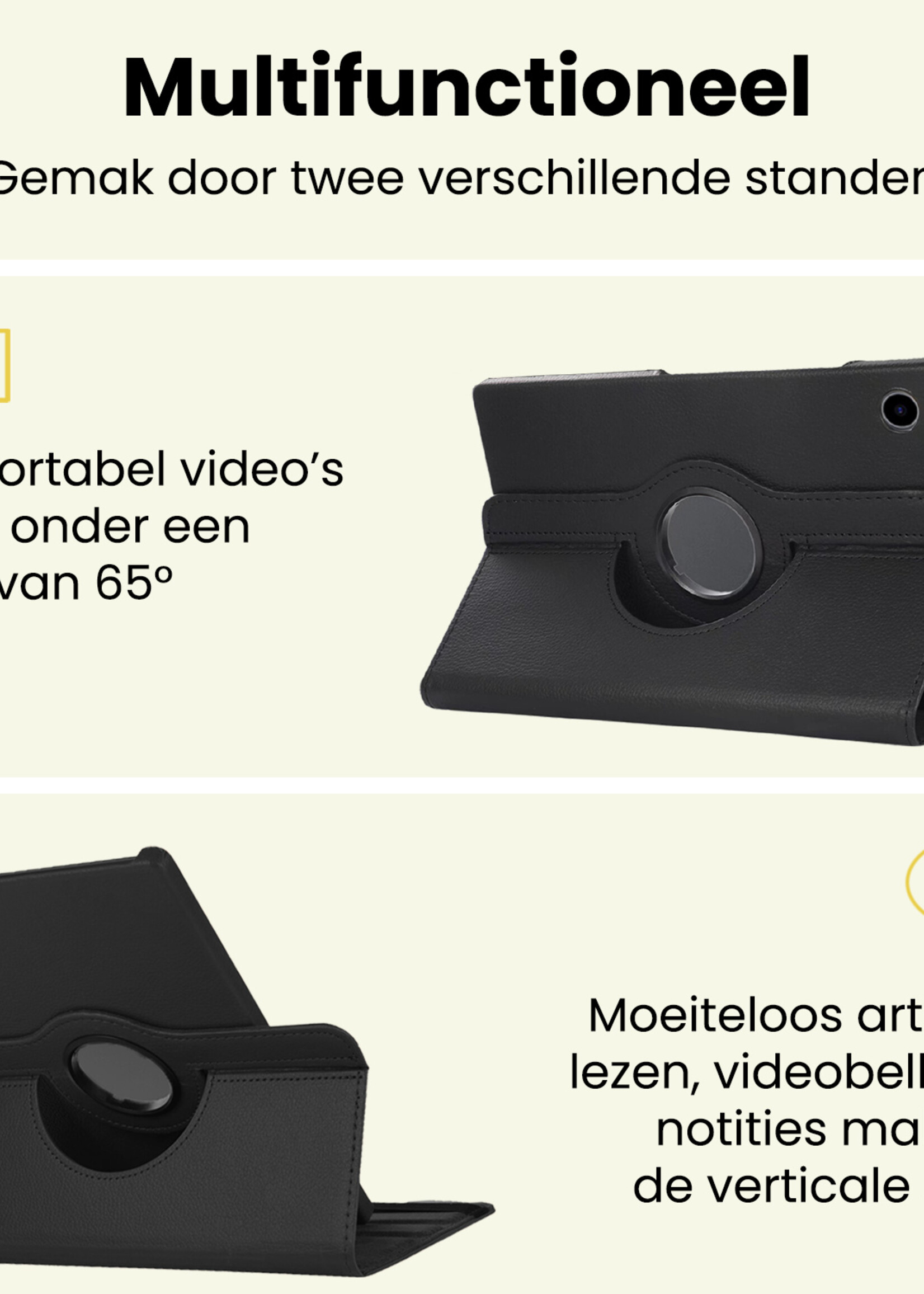 LUQ LUQ Samsung Galaxy Tab A9 Hoes Draaibaar - Zwart