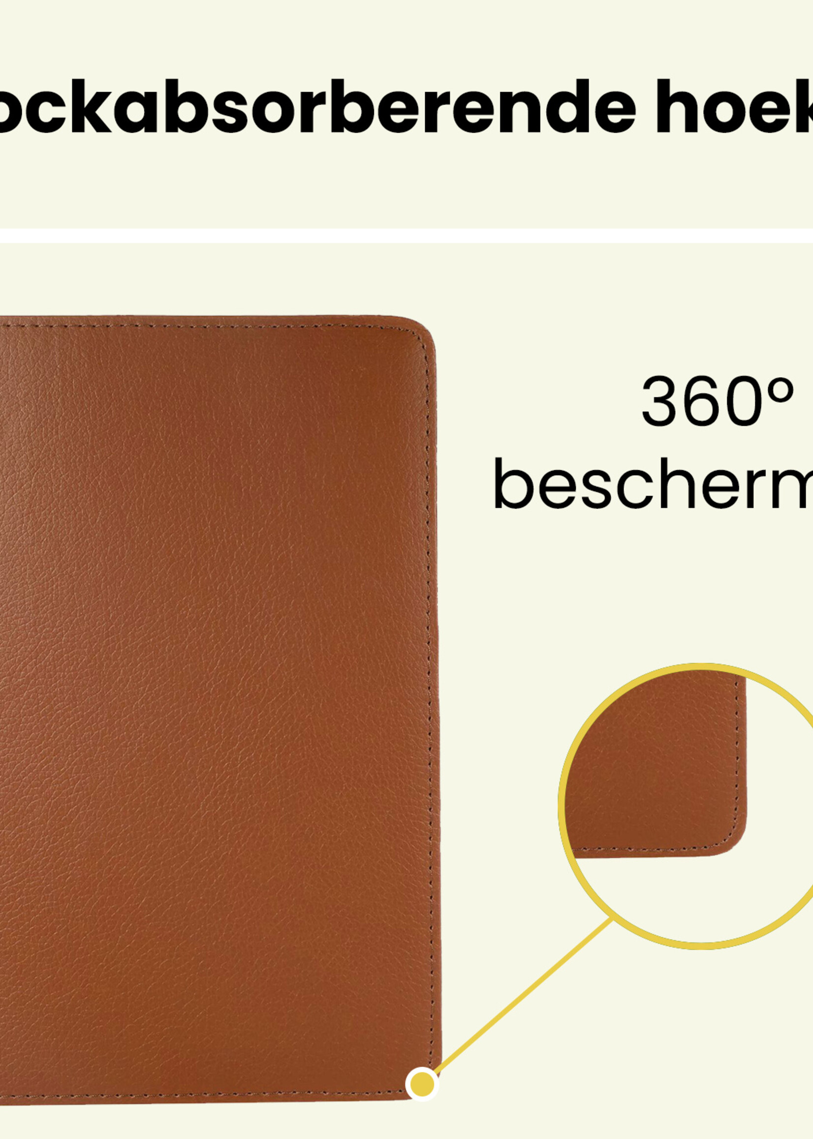 LUQ LUQ Samsung Galaxy Tab A9 Hoes Draaibaar Met Screenprotector - Bruin