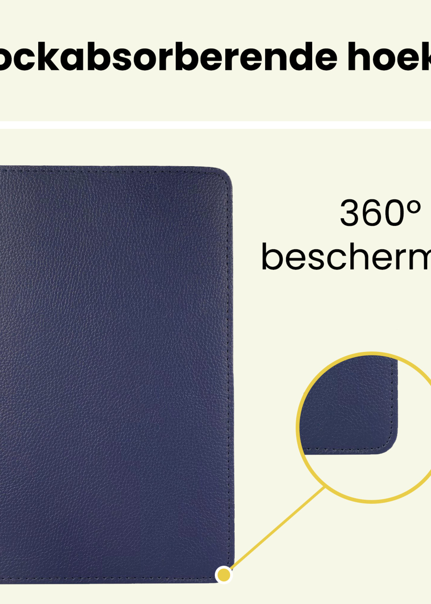 LUQ LUQ Samsung Galaxy Tab A9 Hoes Draaibaar Met Screenprotector - Donkerblauw