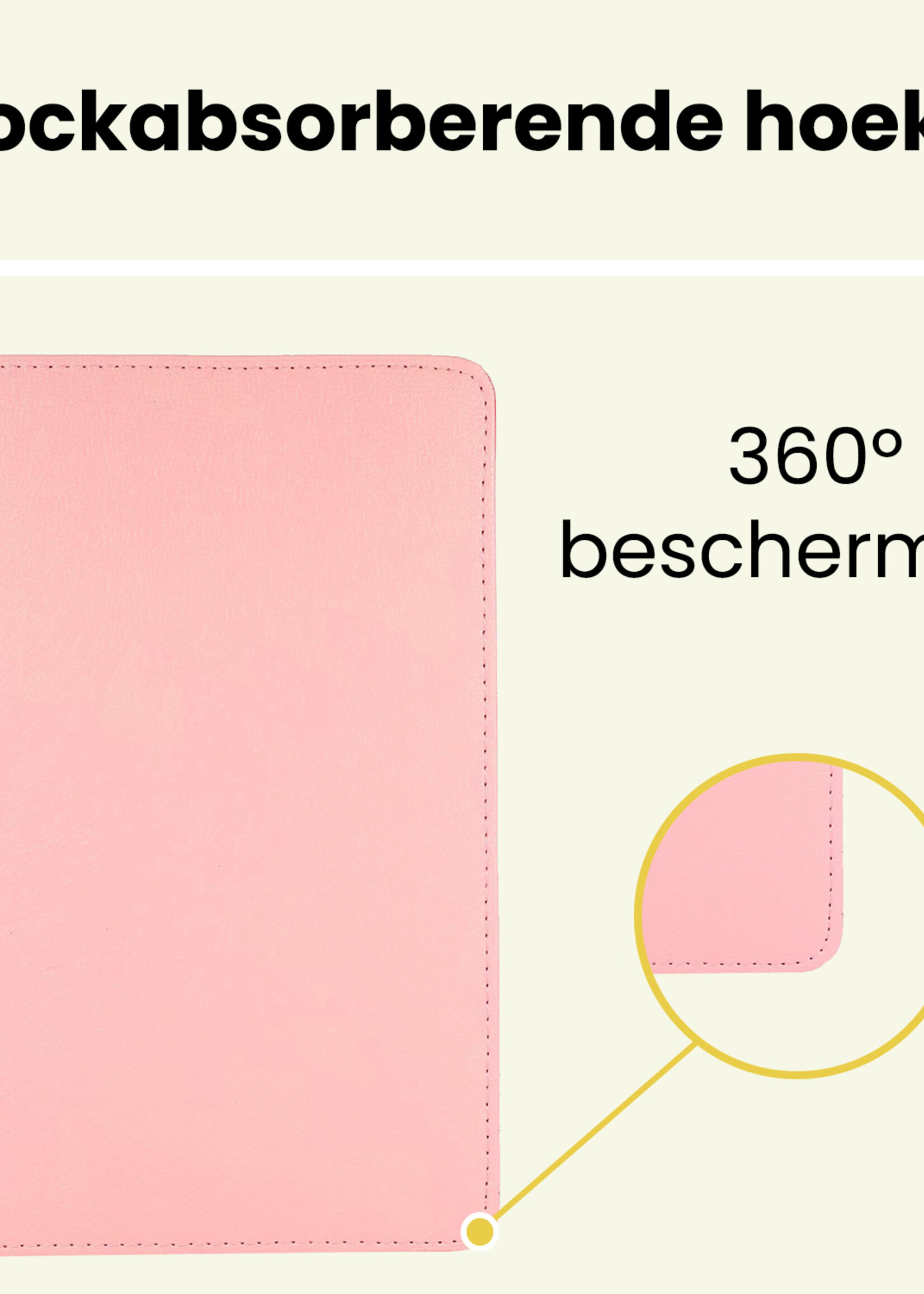 LUQ LUQ Samsung Galaxy Tab A9 Hoes Draaibaar Met Screenprotector - Lichtroze