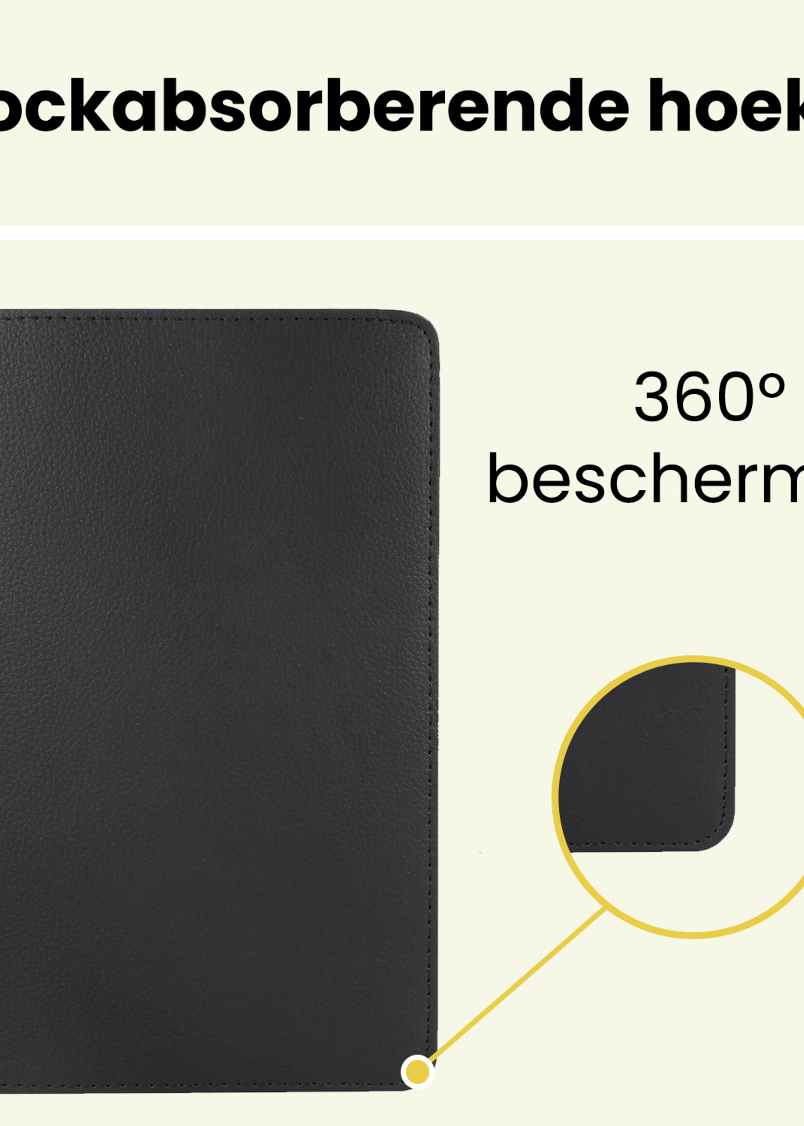 LUQ LUQ Samsung Galaxy Tab A9 Hoes Draaibaar Met Screenprotector - Zwart