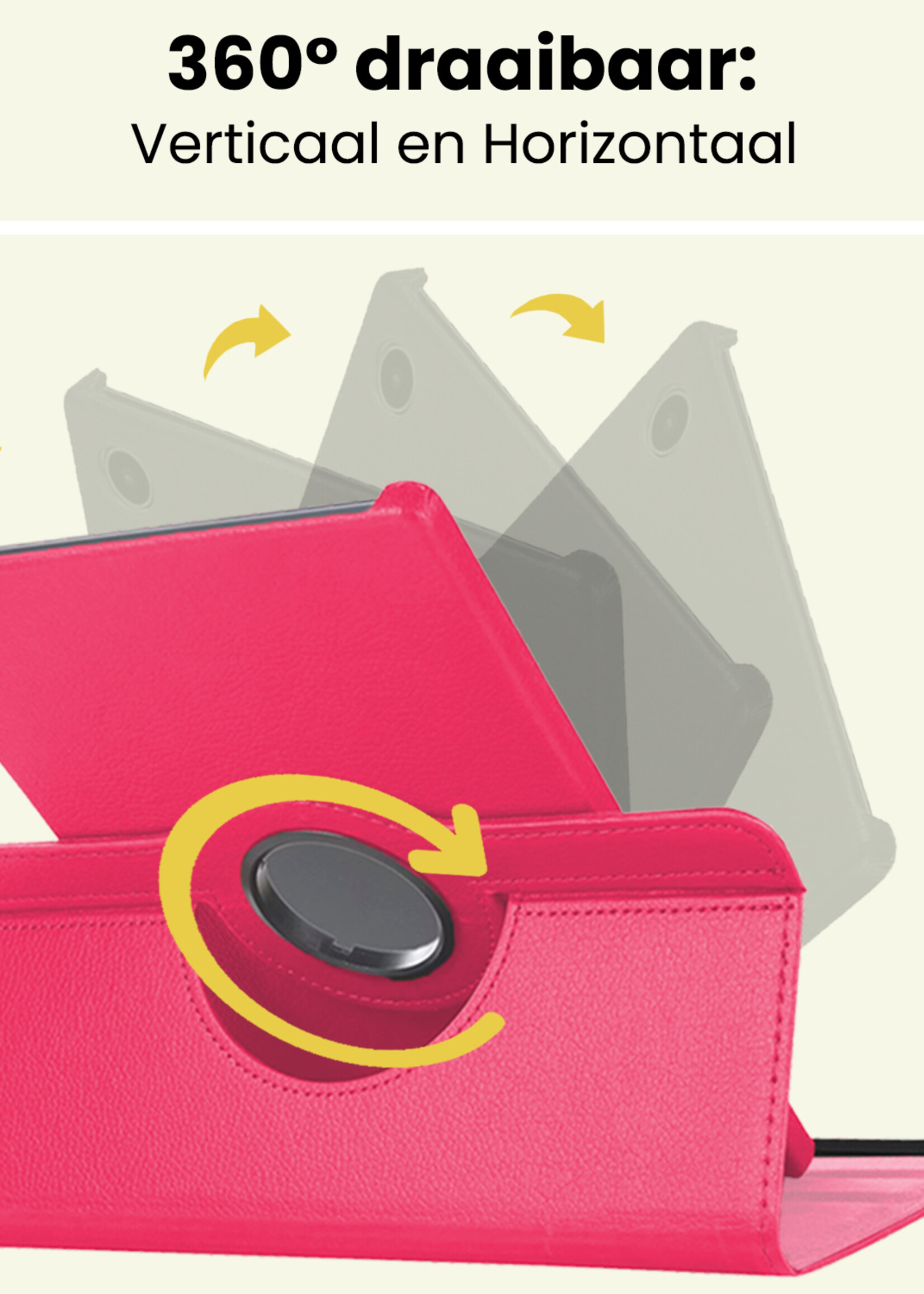 LUQ LUQ Samsung Galaxy Tab A9 Plus Hoes Draaibaar - Donkerroze