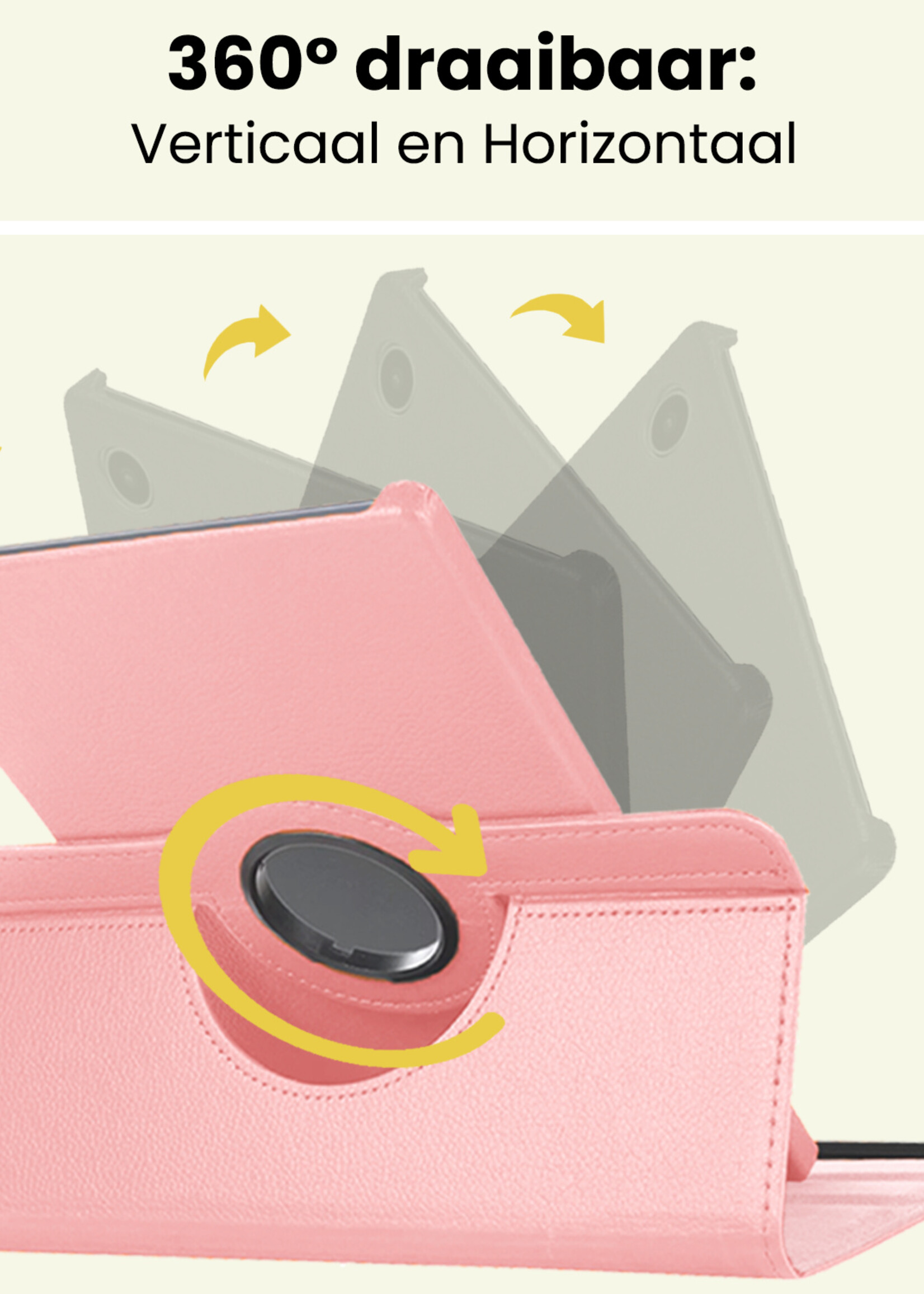 LUQ LUQ Samsung Galaxy Tab A9 Plus Hoes Draaibaar - Lichtroze