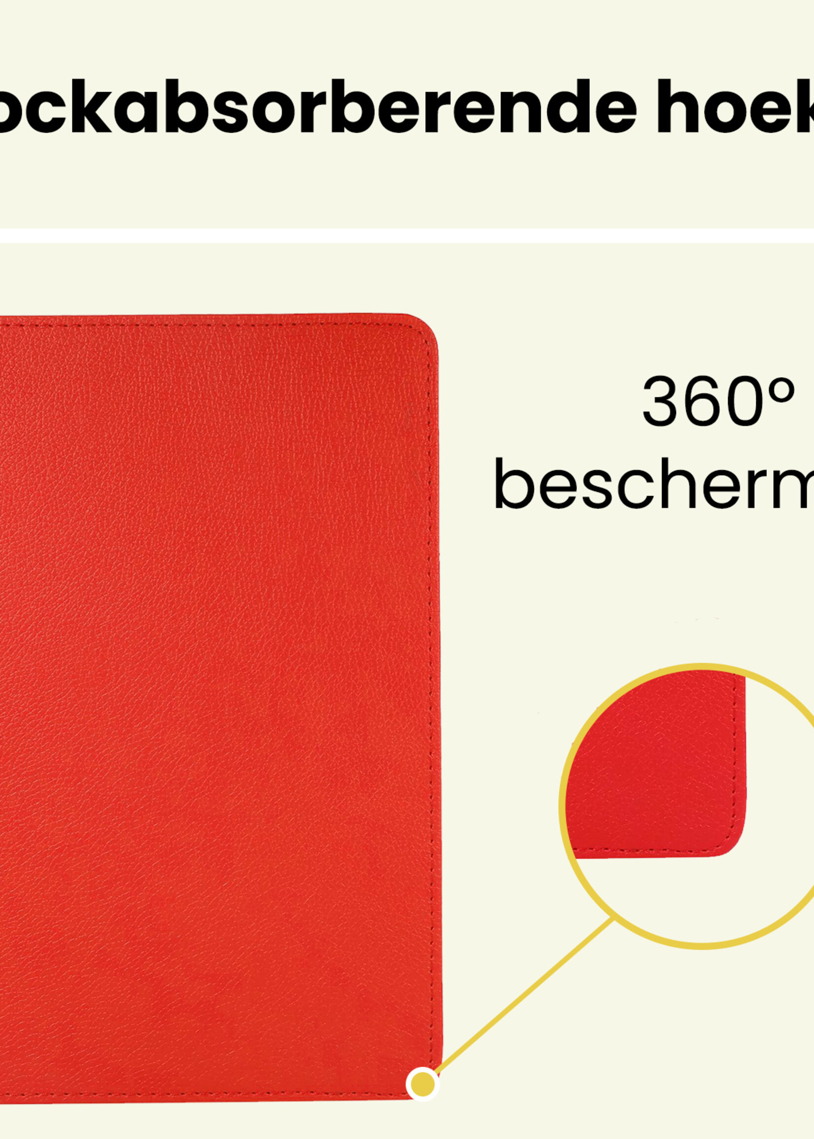 LUQ LUQ Samsung Galaxy Tab A9 Plus Hoes Draaibaar Met Screenprotector - Rood