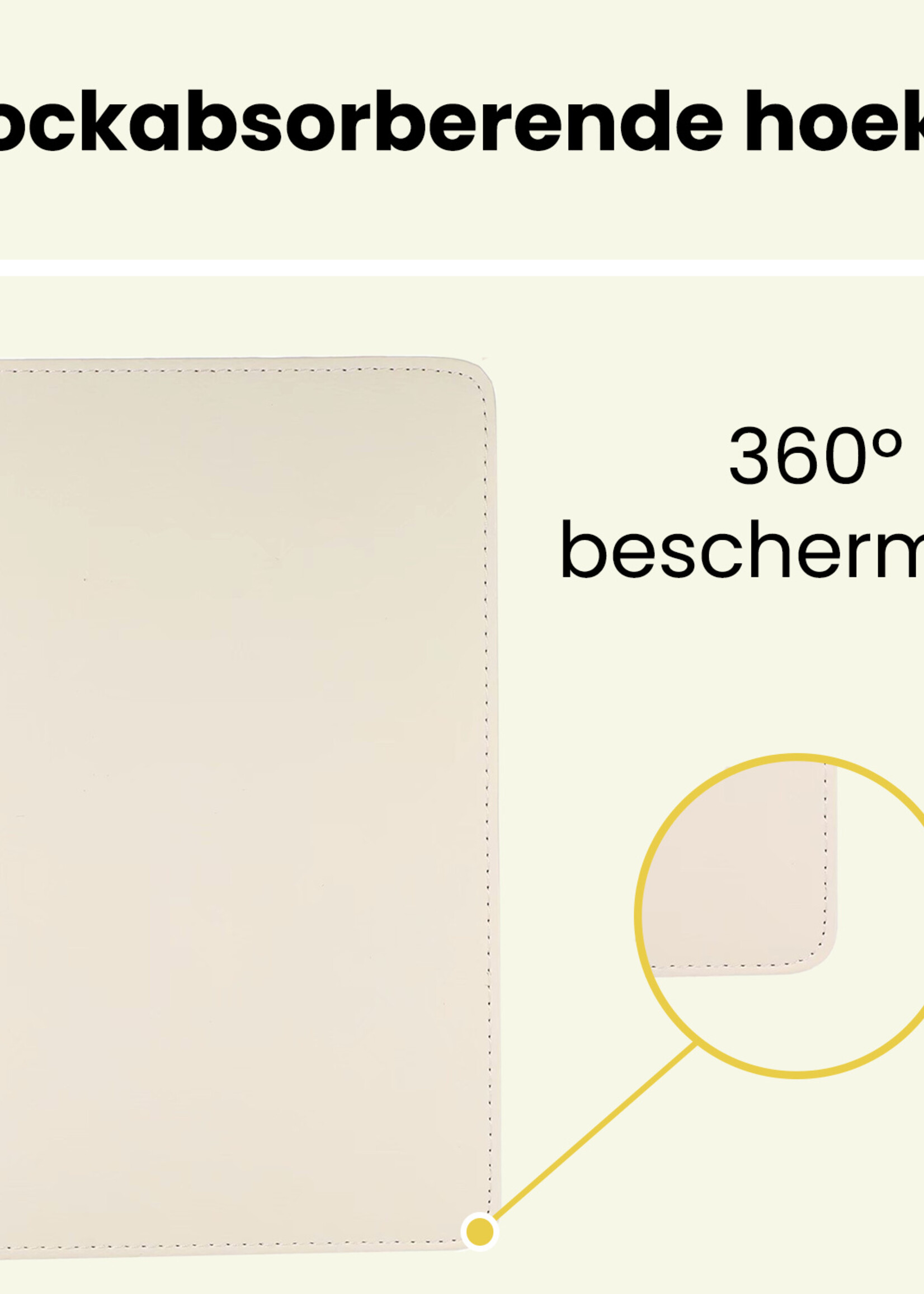 LUQ LUQ Samsung Galaxy Tab A9 Plus Hoes Draaibaar Met Screenprotector - Wit