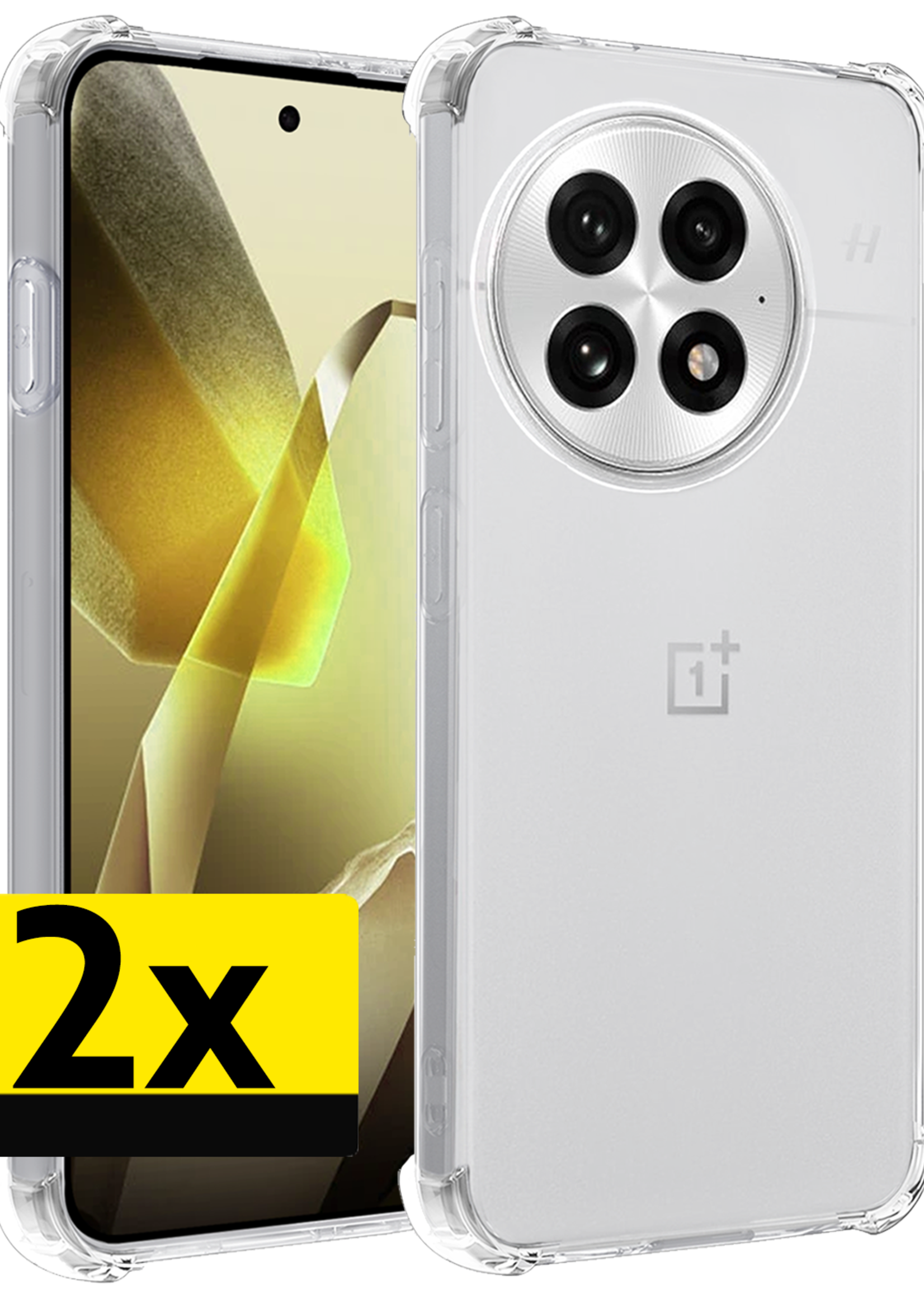 LUQ LUQ OnePlus 13R Hoesje Shockproof - Transparant - 2 PACK