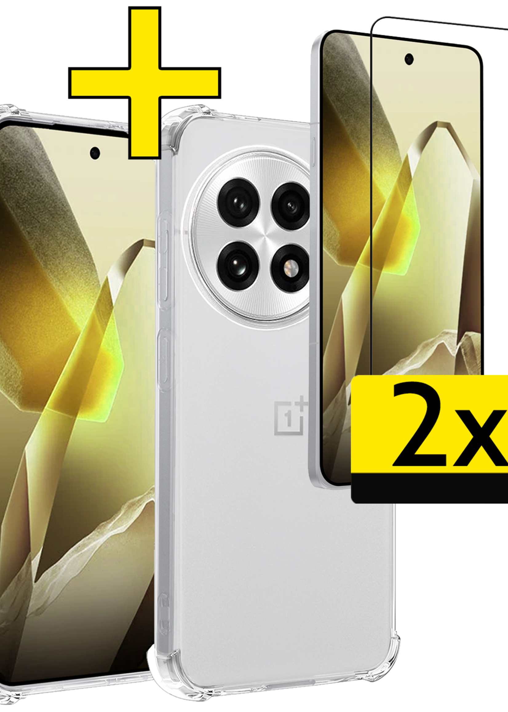 LUQ LUQ OnePlus 13R Hoesje Shockproof Met 2x Screenprotector