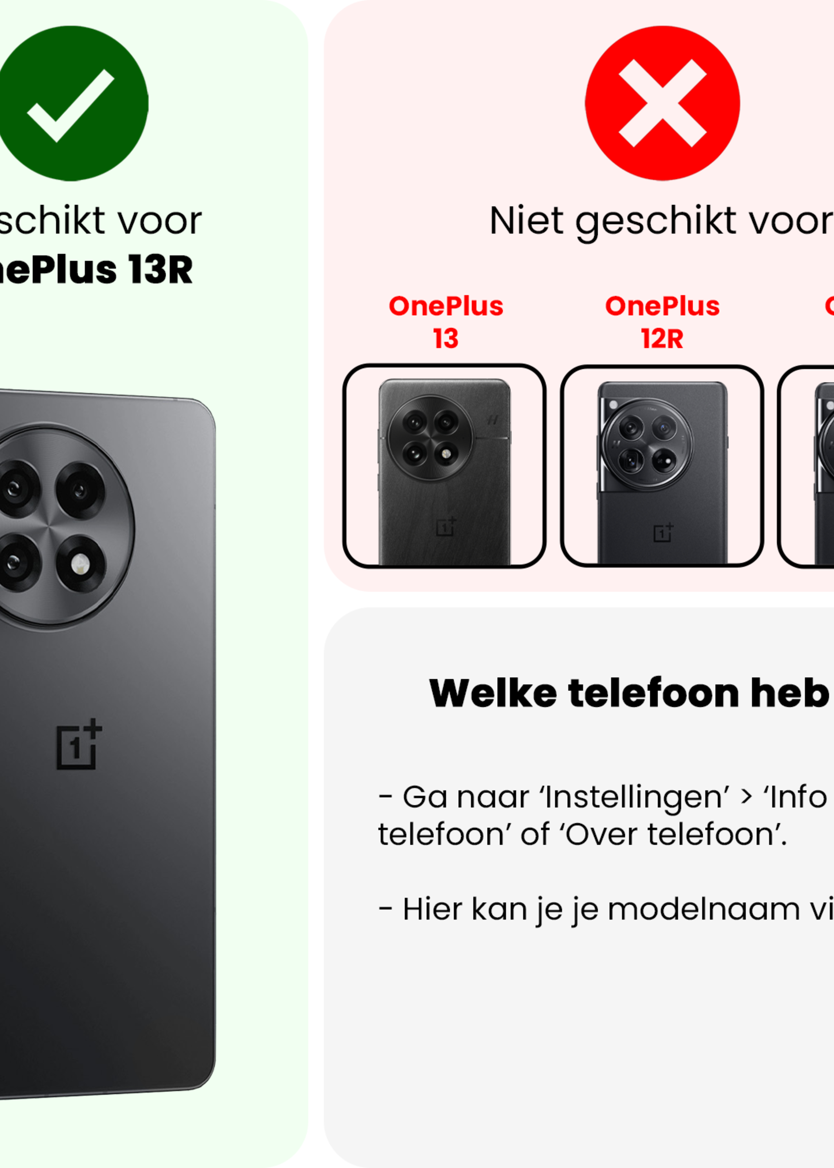 LUQ LUQ OnePlus 13R Hoesje Shockproof Met 2x Screenprotector