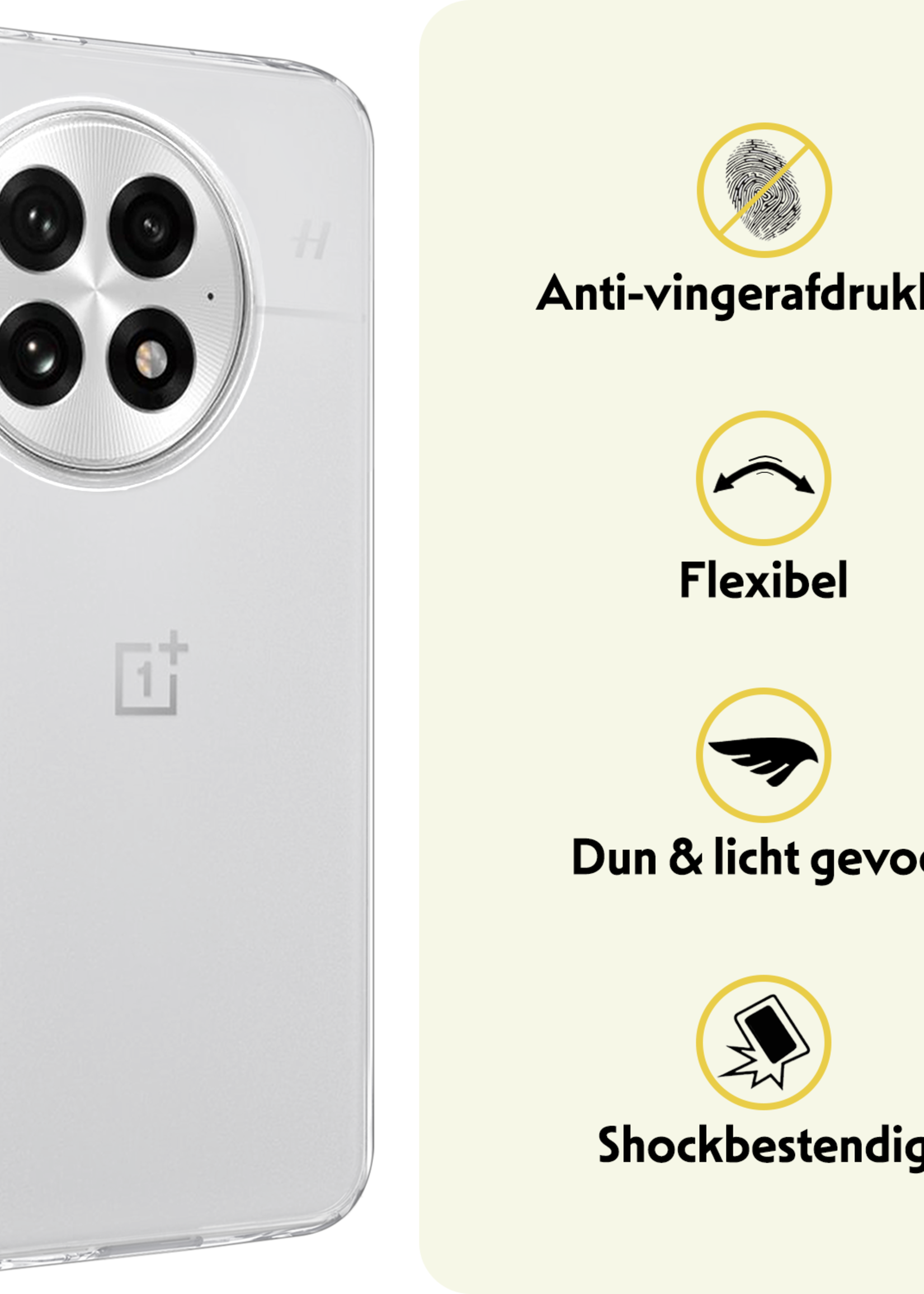 LUQ LUQ OnePlus 13R Hoesje Siliconen - Transparant - 2 PACK