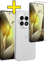 LUQ LUQ OnePlus 13R Hoesje Siliconen Met Screenprotector - Transparant