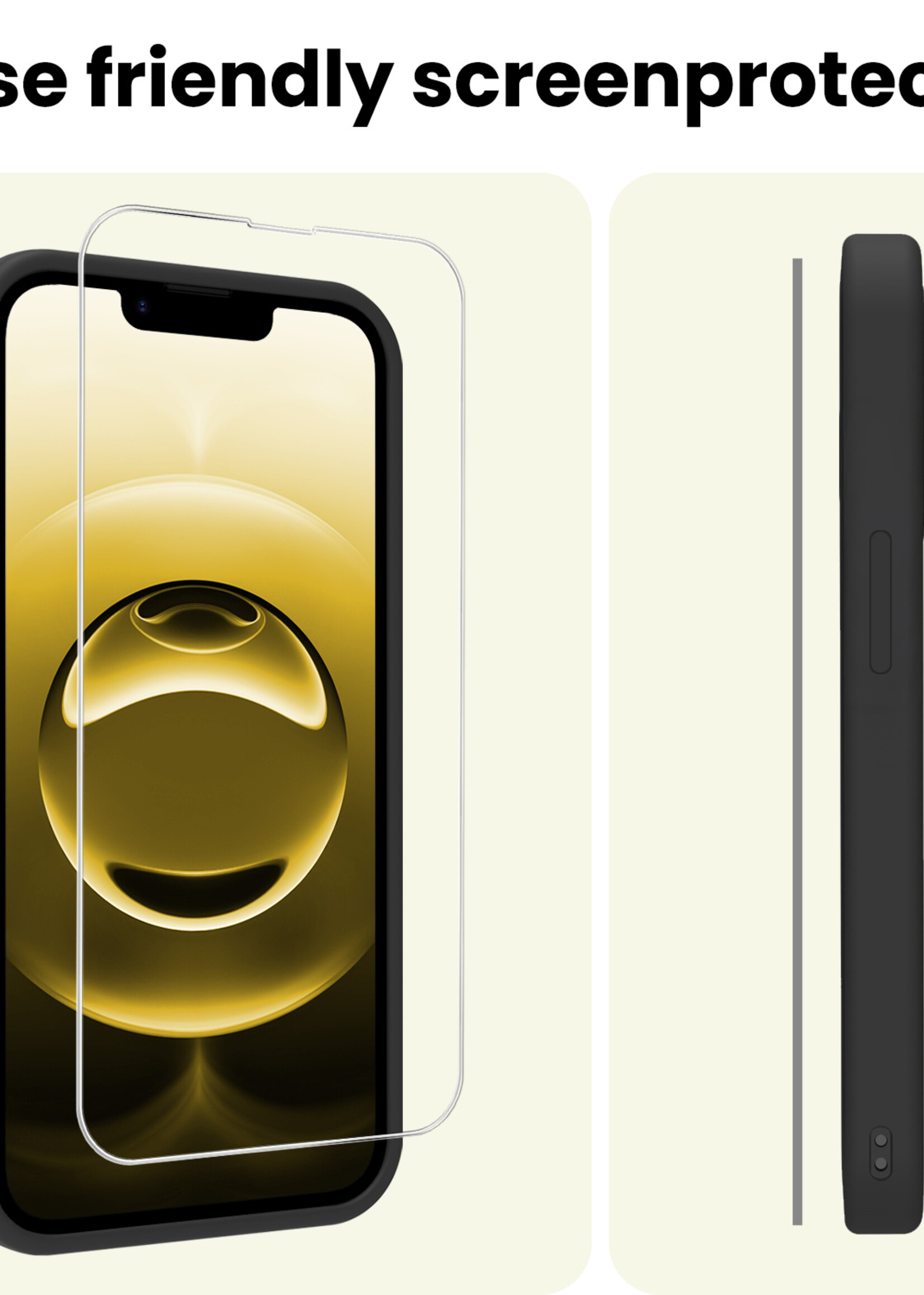 LUQ LUQ iPhone 16E Screenprotector Glas Met Dichte Notch