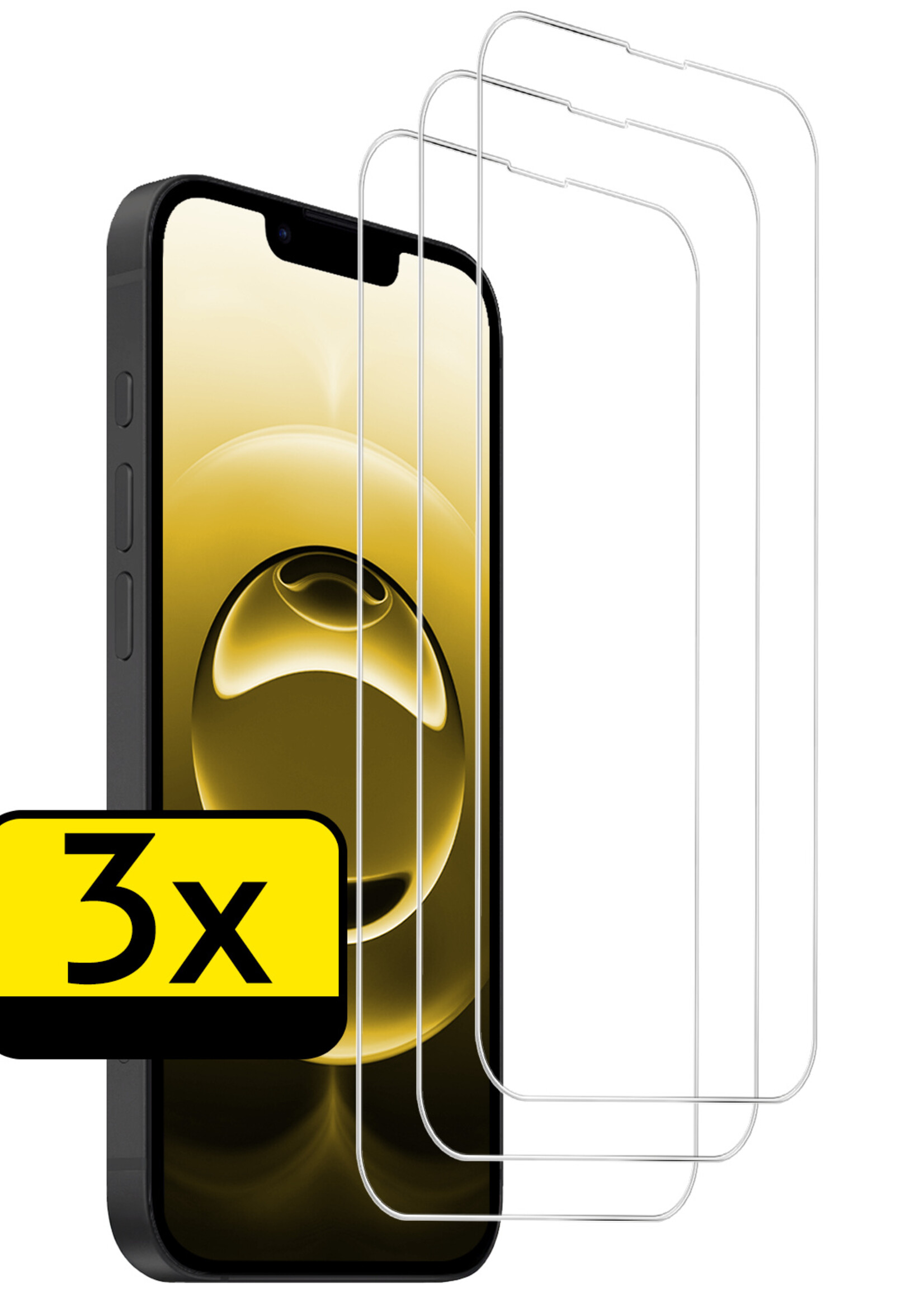 LUQ LUQ iPhone 16E Screenprotector Glas Met Dichte Notch - 3 PACK