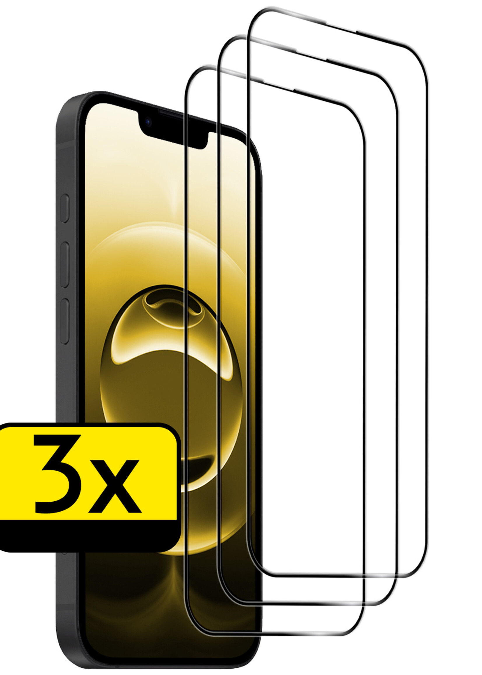 LUQ LUQ iPhone 16E Screenprotector Glas Full Cover 2D - 3 PACK