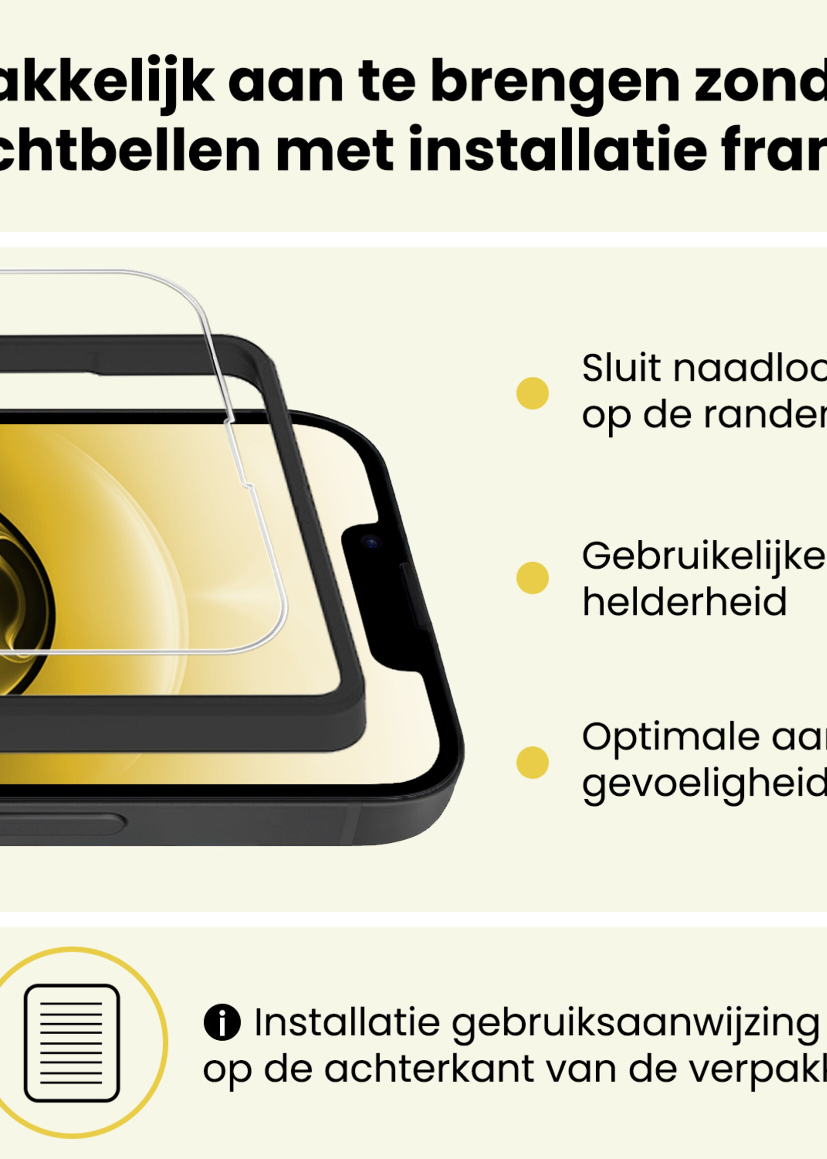 LUQ LUQ iPhone 16E Screenprotector Met Installatieframe - 2 PACK