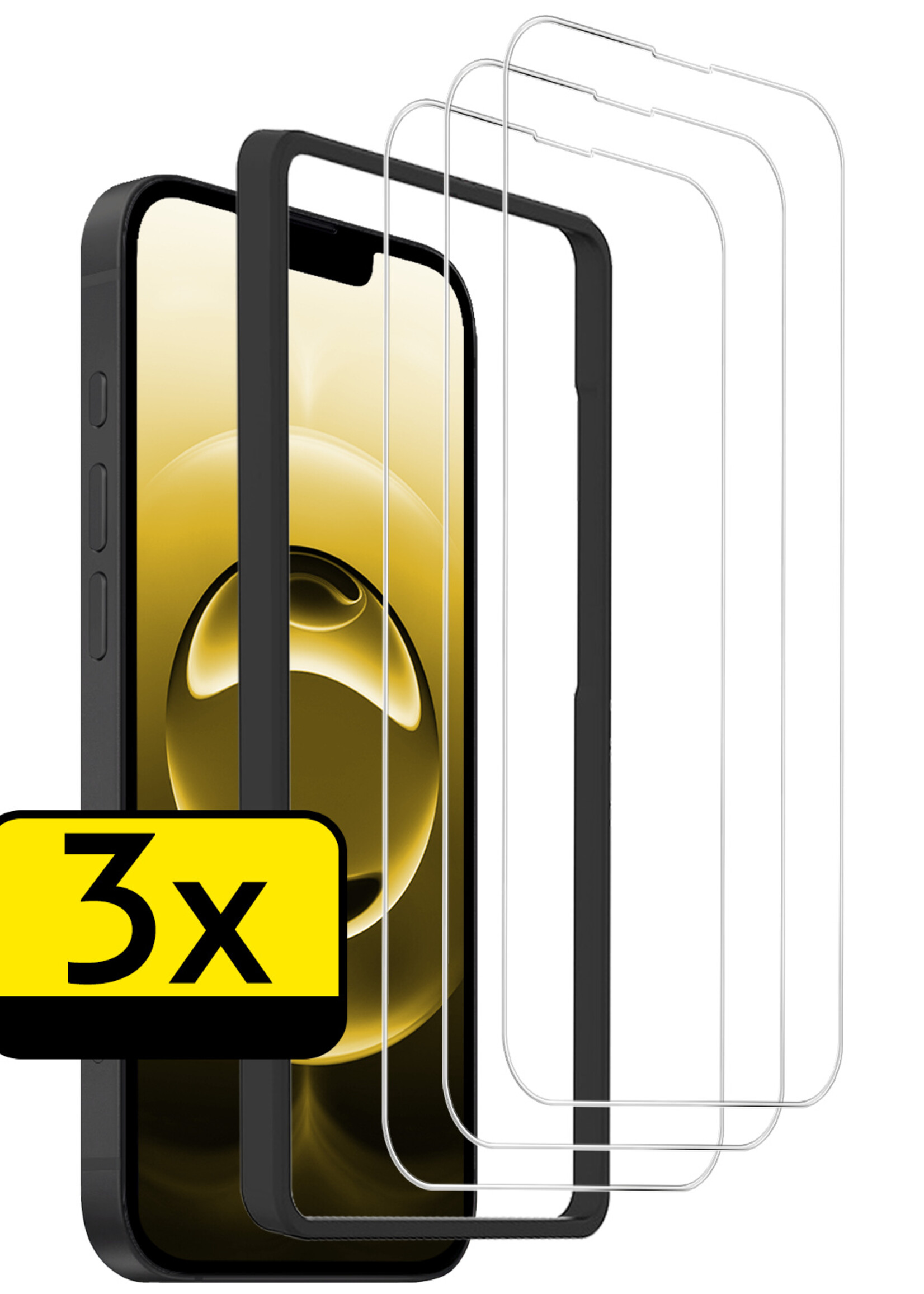 LUQ LUQ iPhone 16E Screenprotector Met Installatieframe - 3 PACK