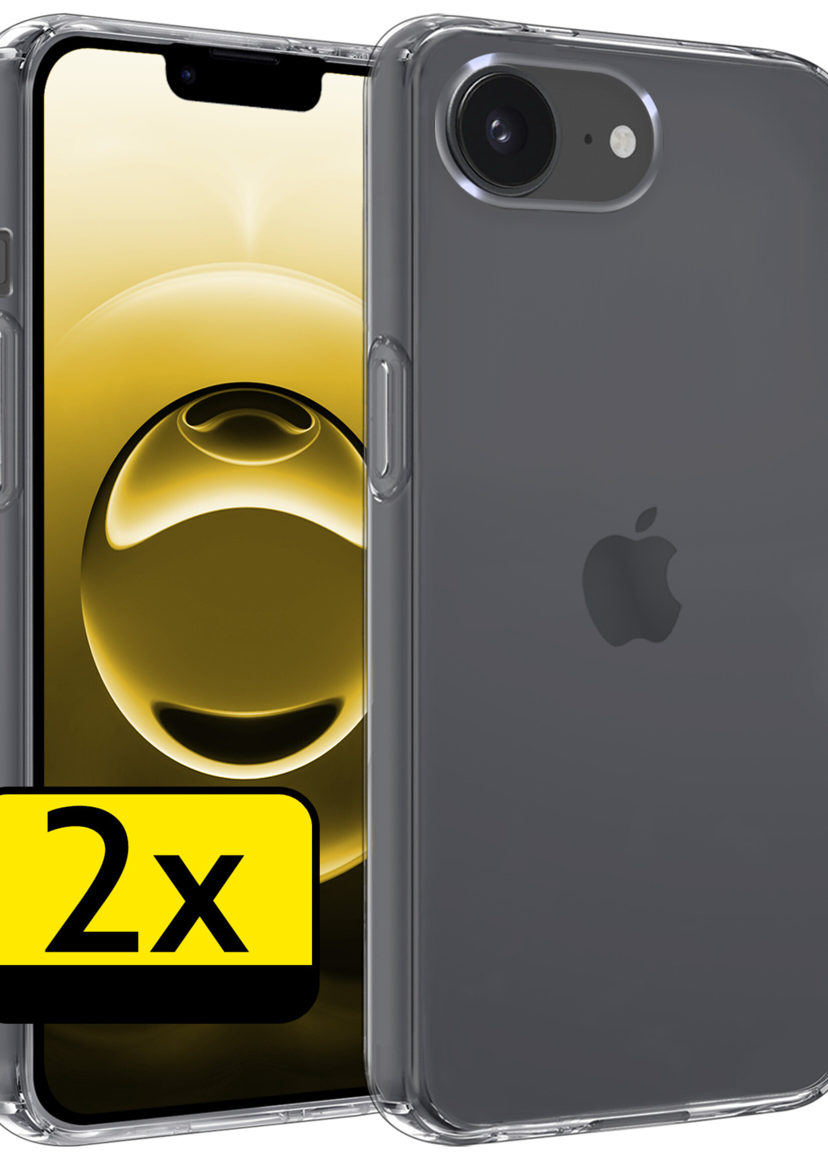 LUQ LUQ iPhone 16E Hoesje Siliconen - Transparant - 2 PACK