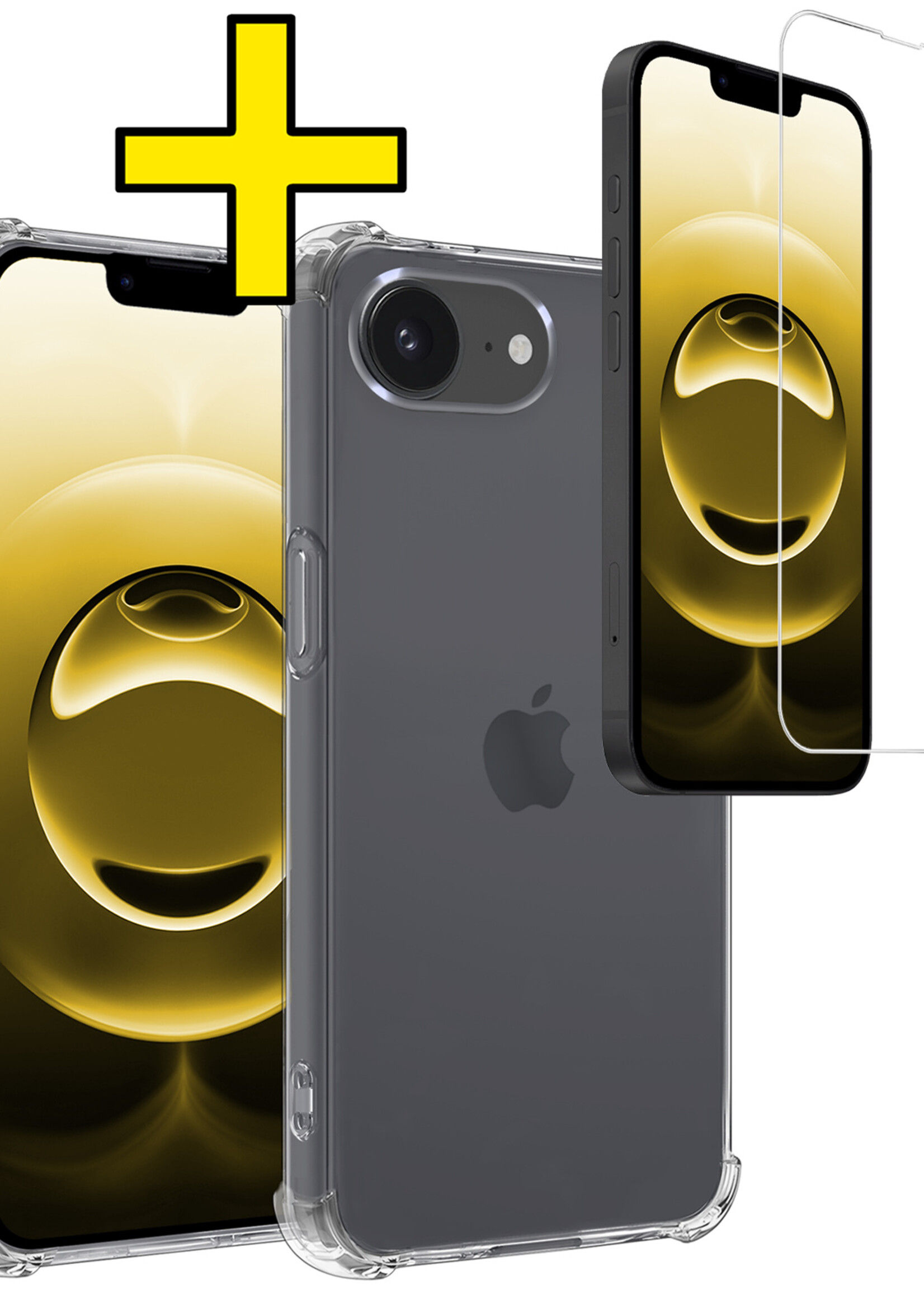 LUQ LUQ iPhone 16E Hoesje Shockproof Met Screenprotector Met Dichte Notch