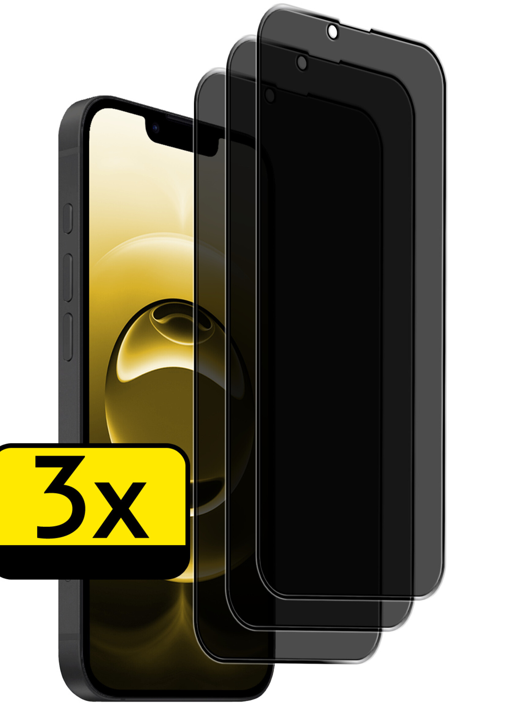 LUQ LUQ iPhone 16E Screenprotector Glas Privacy - 3 PACK