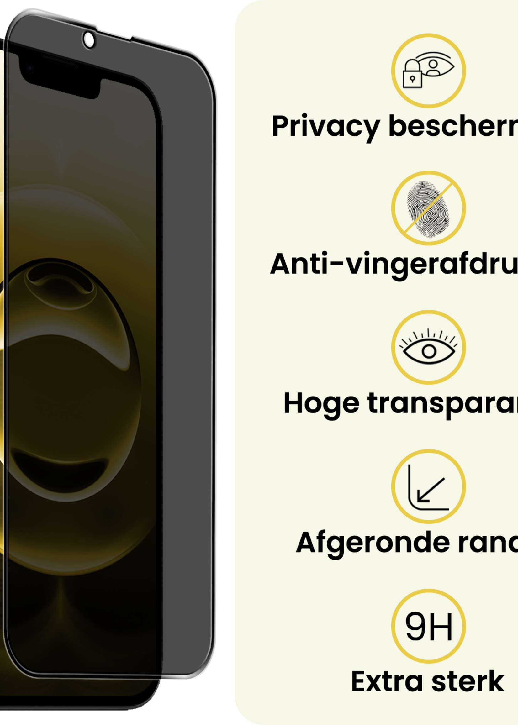 LUQ LUQ iPhone 16E Screenprotector Glas Privacy - 3 PACK