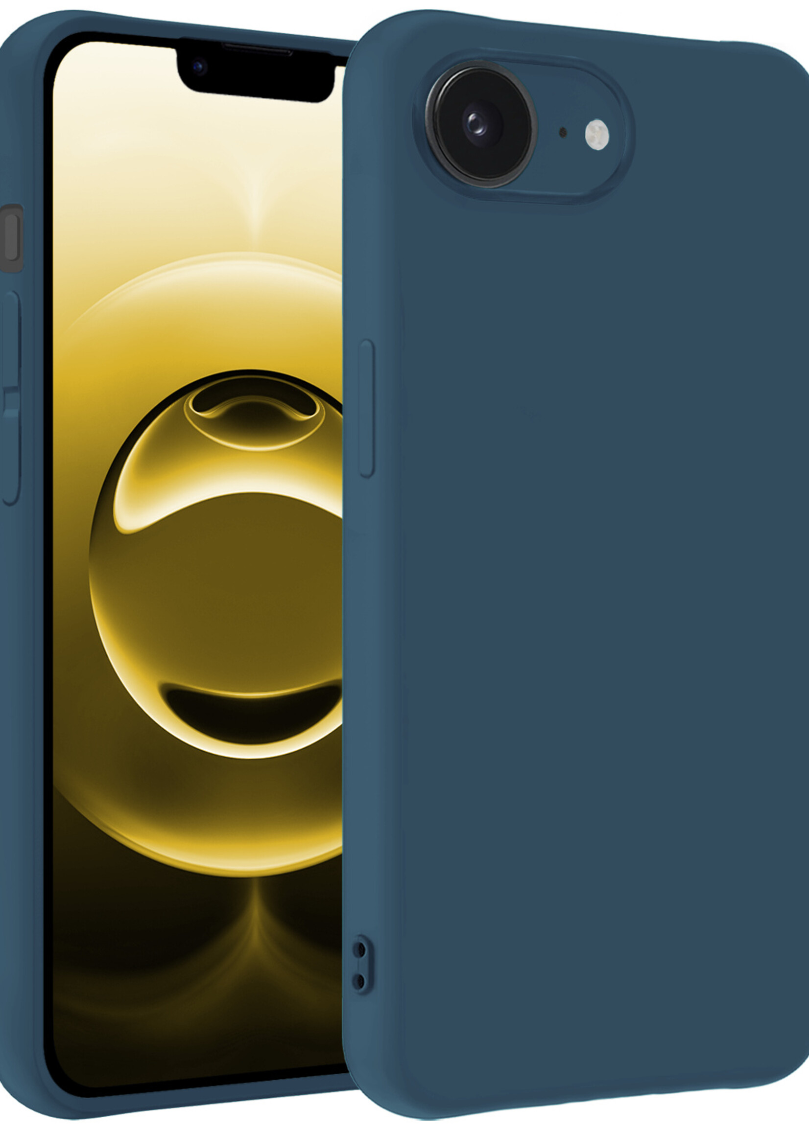 LUQ LUQ iPhone 16E Hoesje Siliconen - Donkerblauw