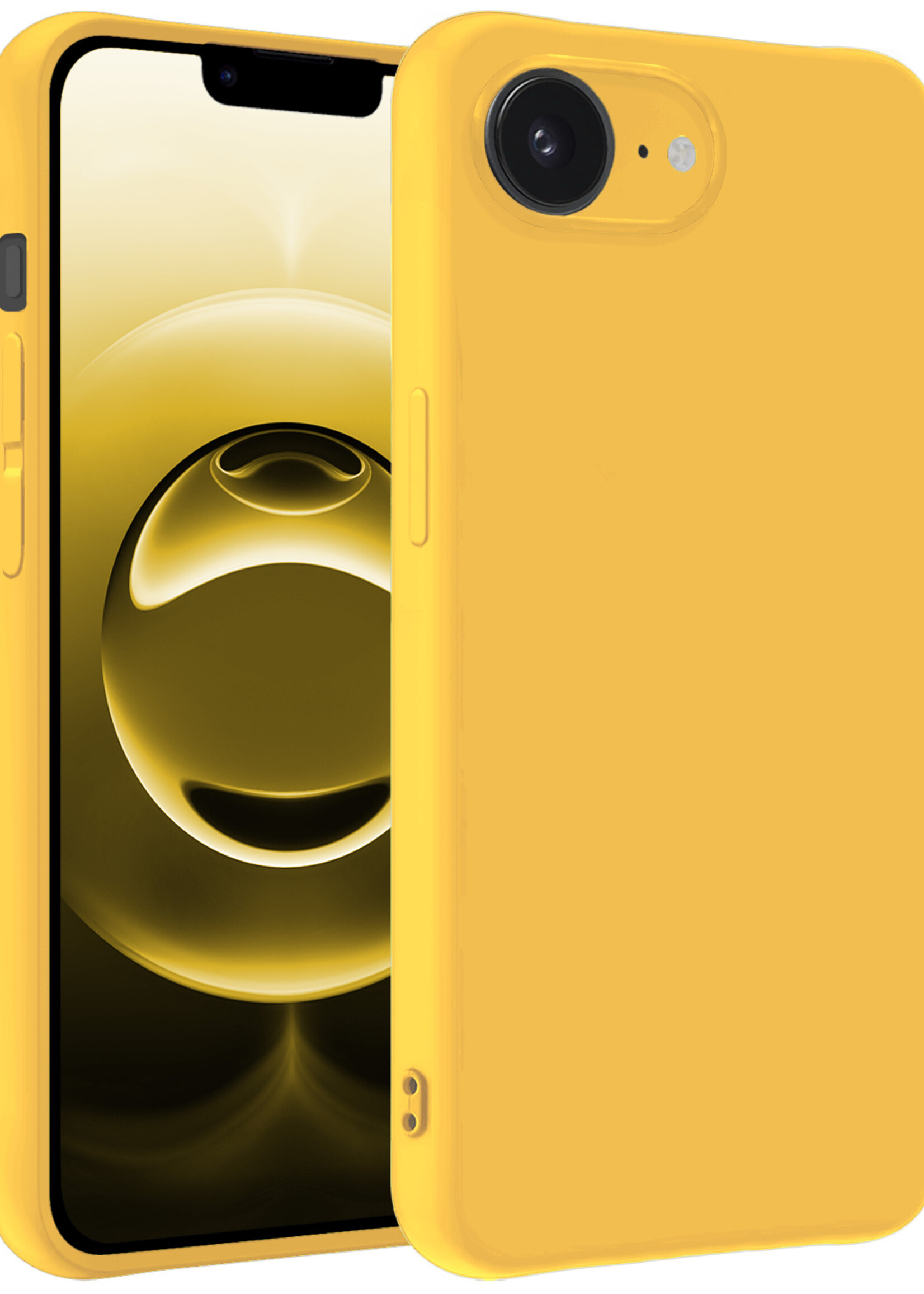 LUQ LUQ iPhone 16E Hoesje Siliconen - Geel