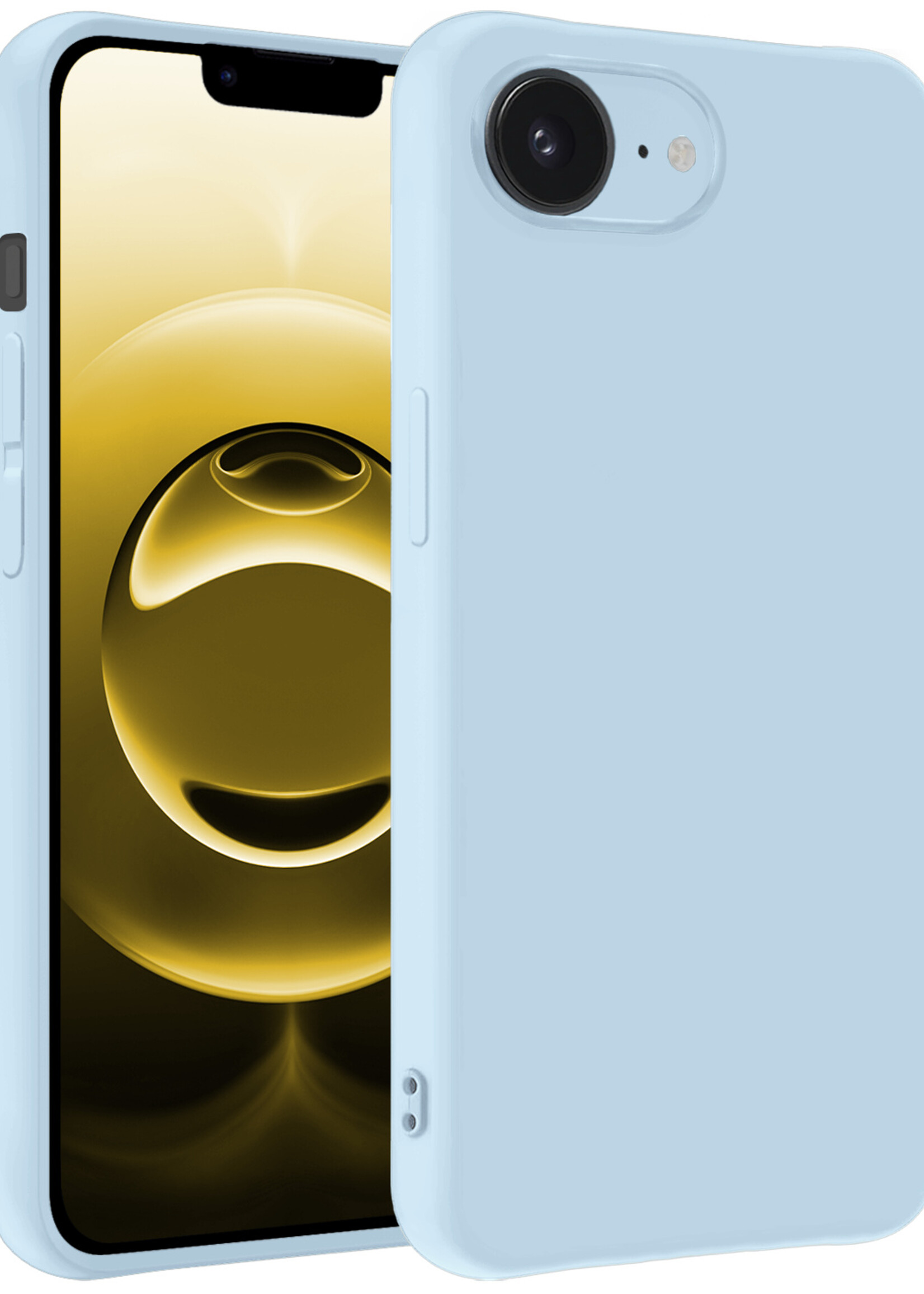 LUQ LUQ iPhone 16E Hoesje Siliconen - Lichtblauw