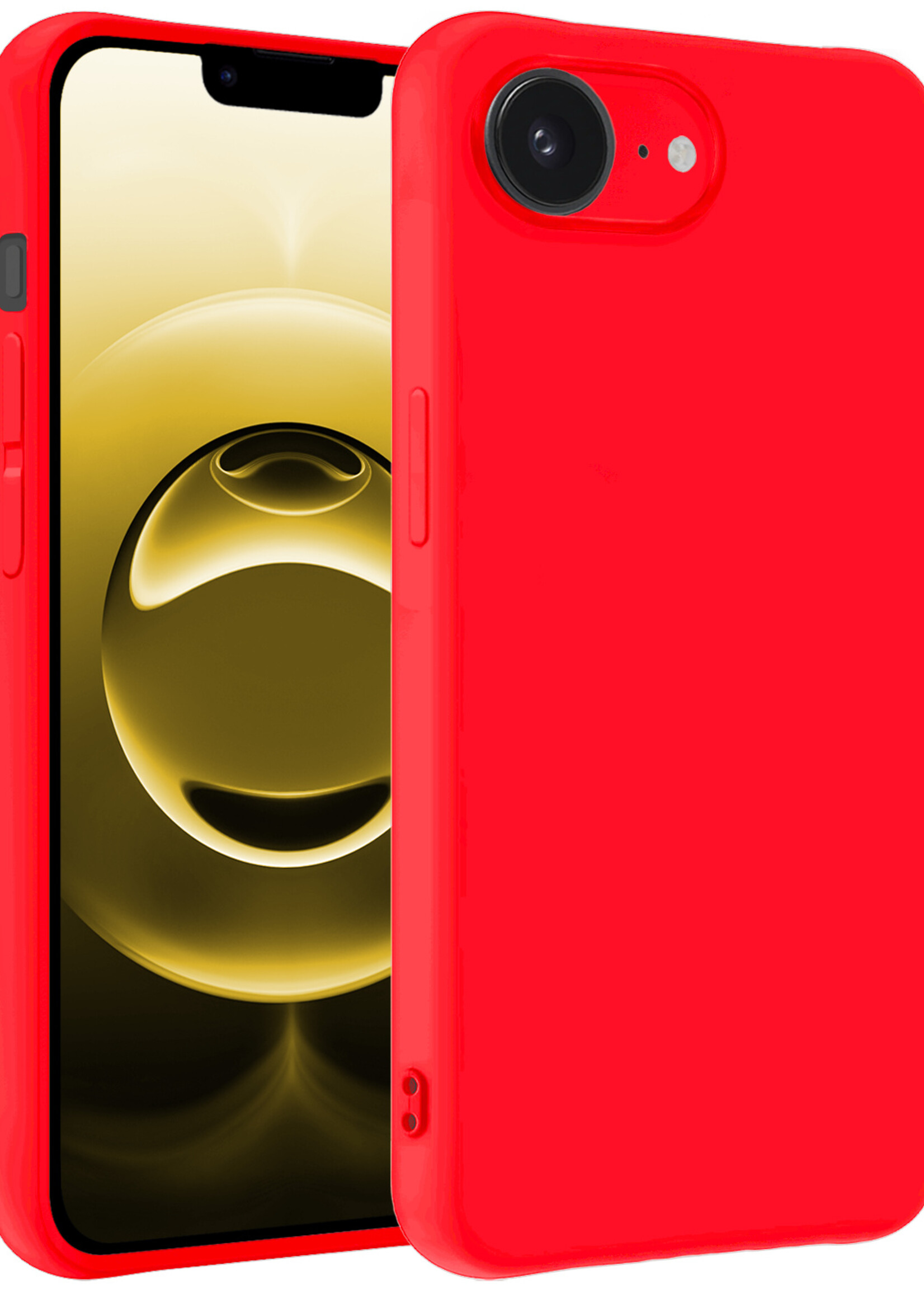 LUQ LUQ iPhone 16E Hoesje Siliconen - Rood