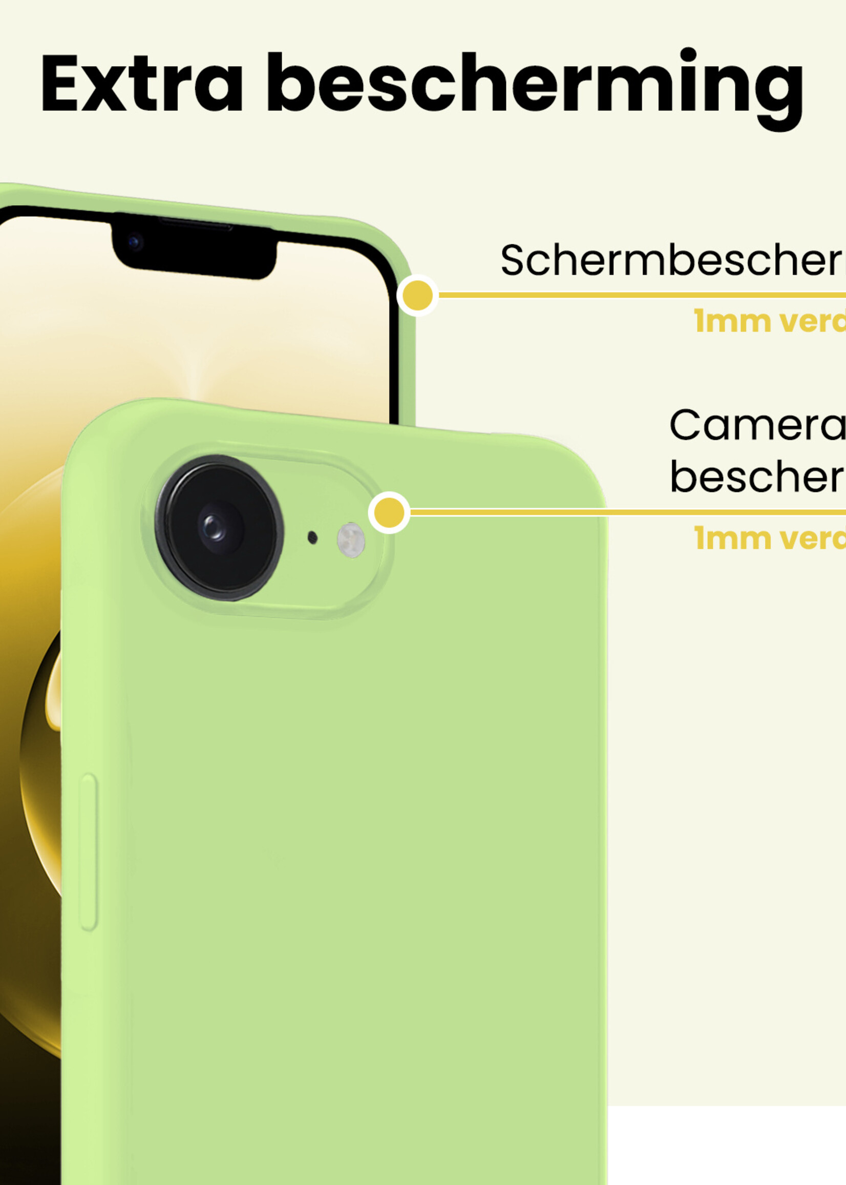 LUQ LUQ iPhone 16E Hoesje Siliconen - Groen - 2 PACK
